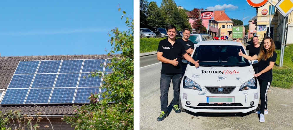 Ort erlaubt Wirt (r.) mit E-Auto keine Solaranlage.
