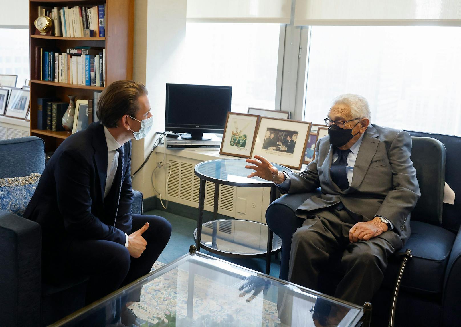 Kurz trifft den ehemaligen US-Außenminister Henry Kissinger.