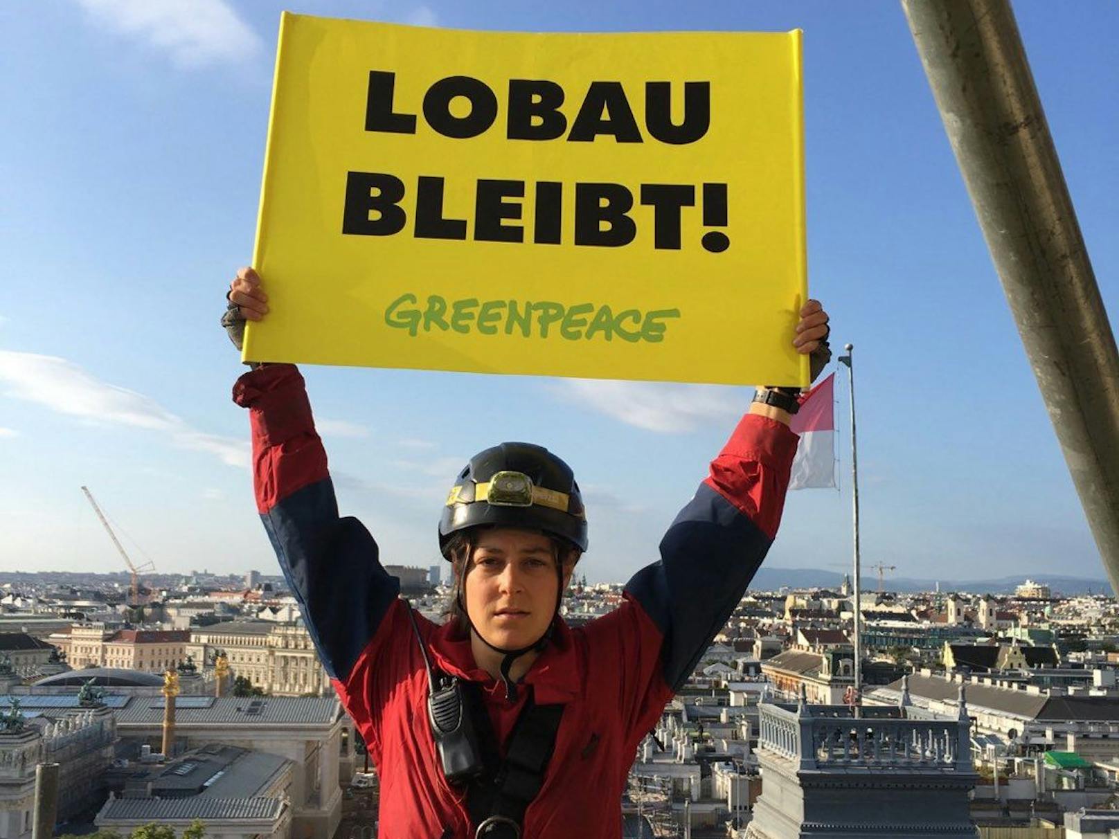 Mit einer spektakulären Aktion am Wiener Rathaus forderte im September die Umweltschutzorganisation Greenpeace das Aus für Lobau-Autobahn und Stadtstraße.