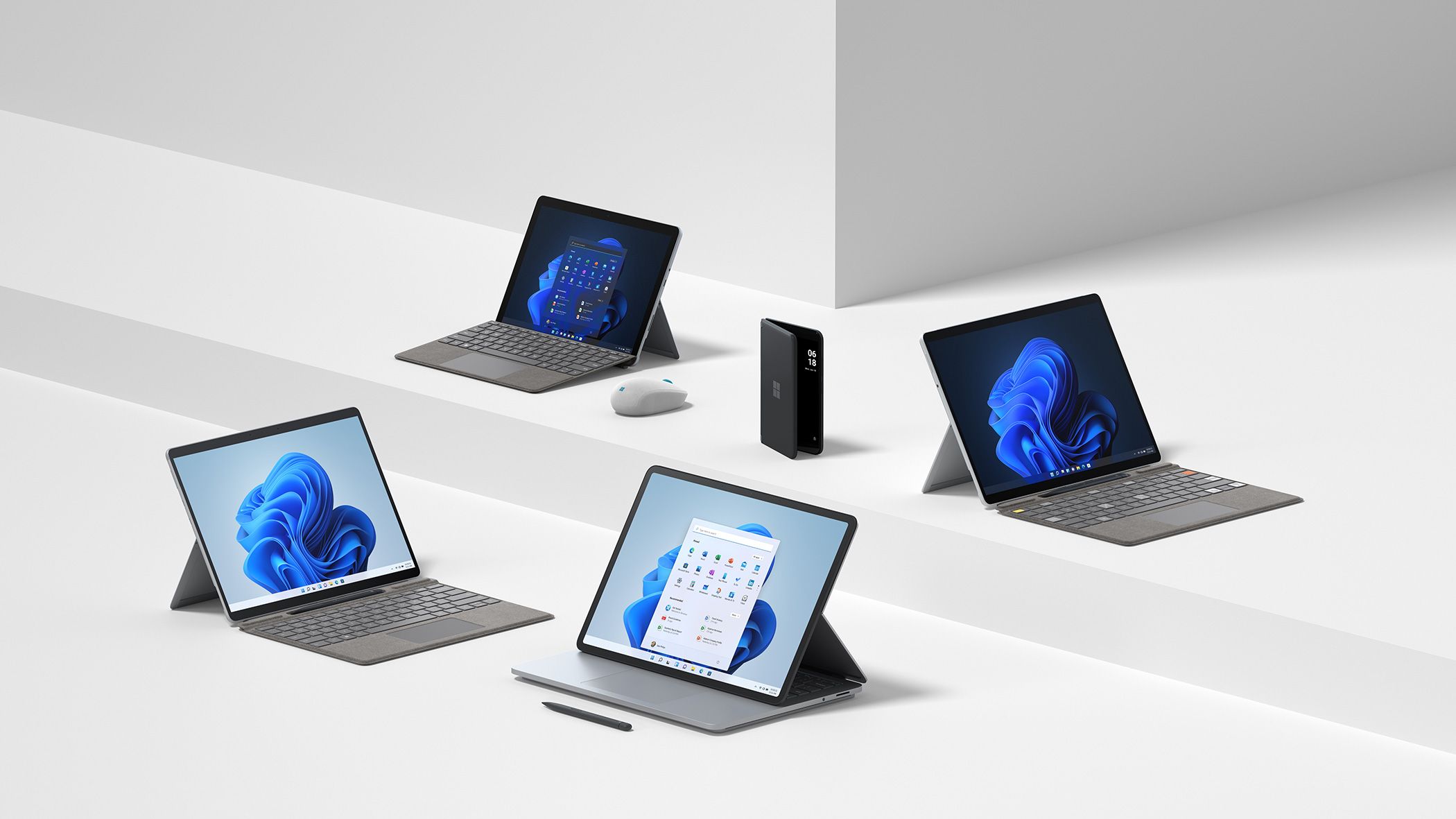 Microsoft stellt neues Surface Portfolio für Windows 11 vor.