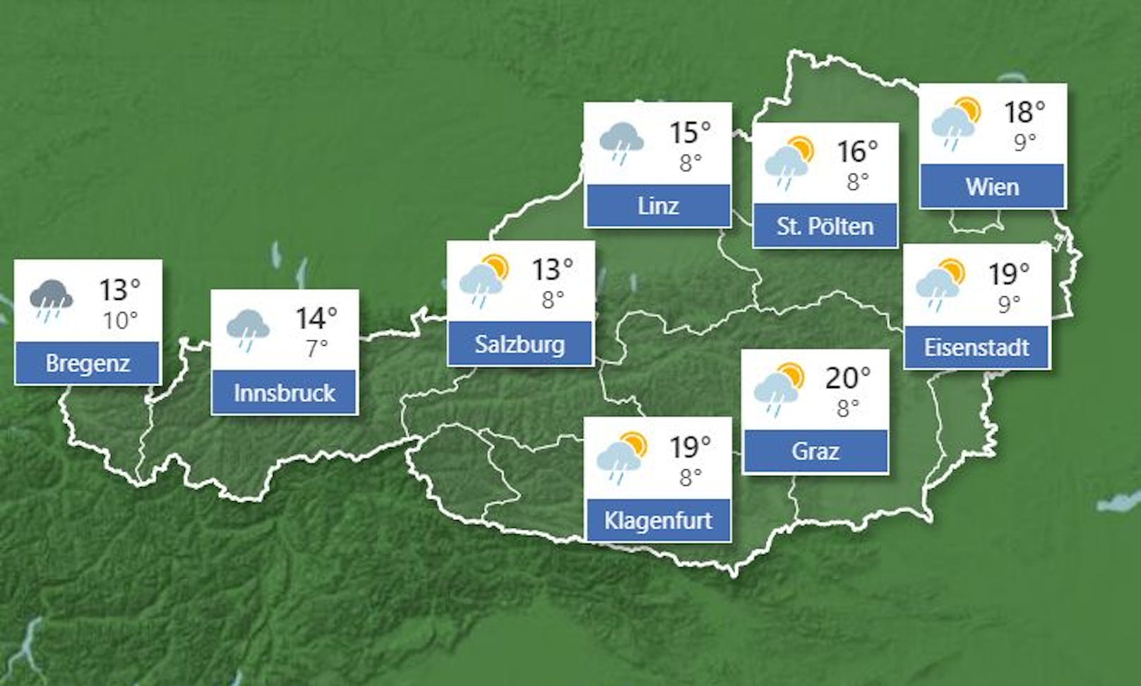Wetterprognose für <strong>Donnerstag</strong>, 30. September 2021.