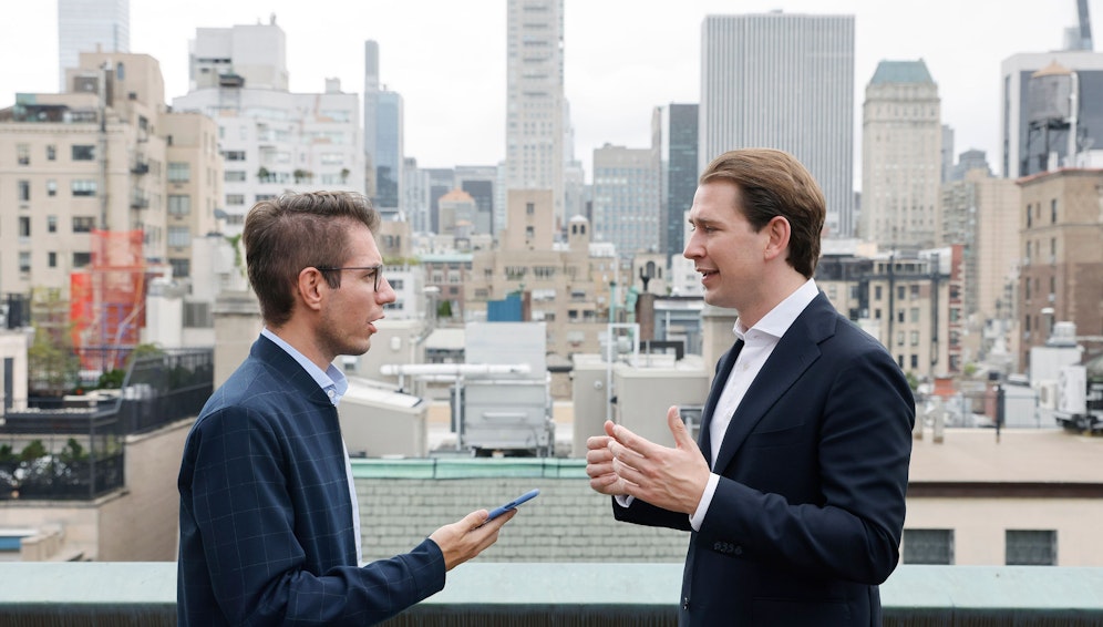Interview in New York: Kanzler Kurz mit <em>Heute.at</em>-Chef Oistric