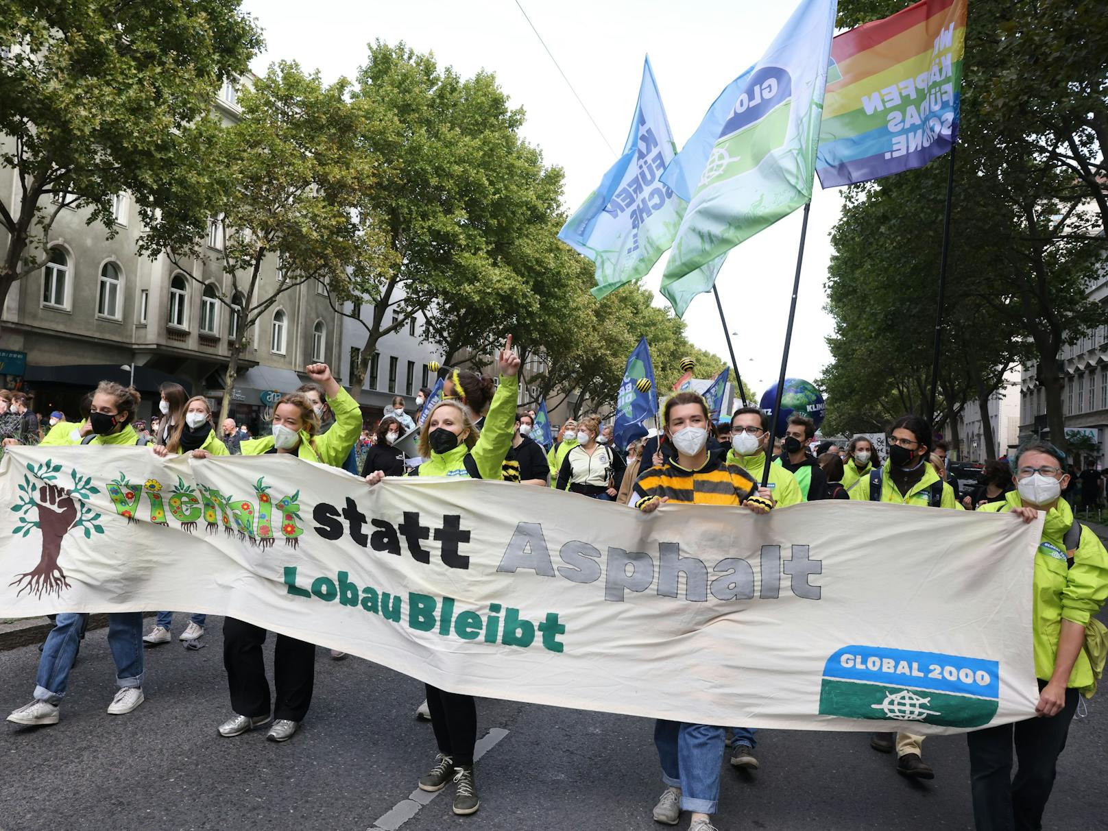 In Wien wurde auch gegen die Lobau-Autobahn mobilisiert.