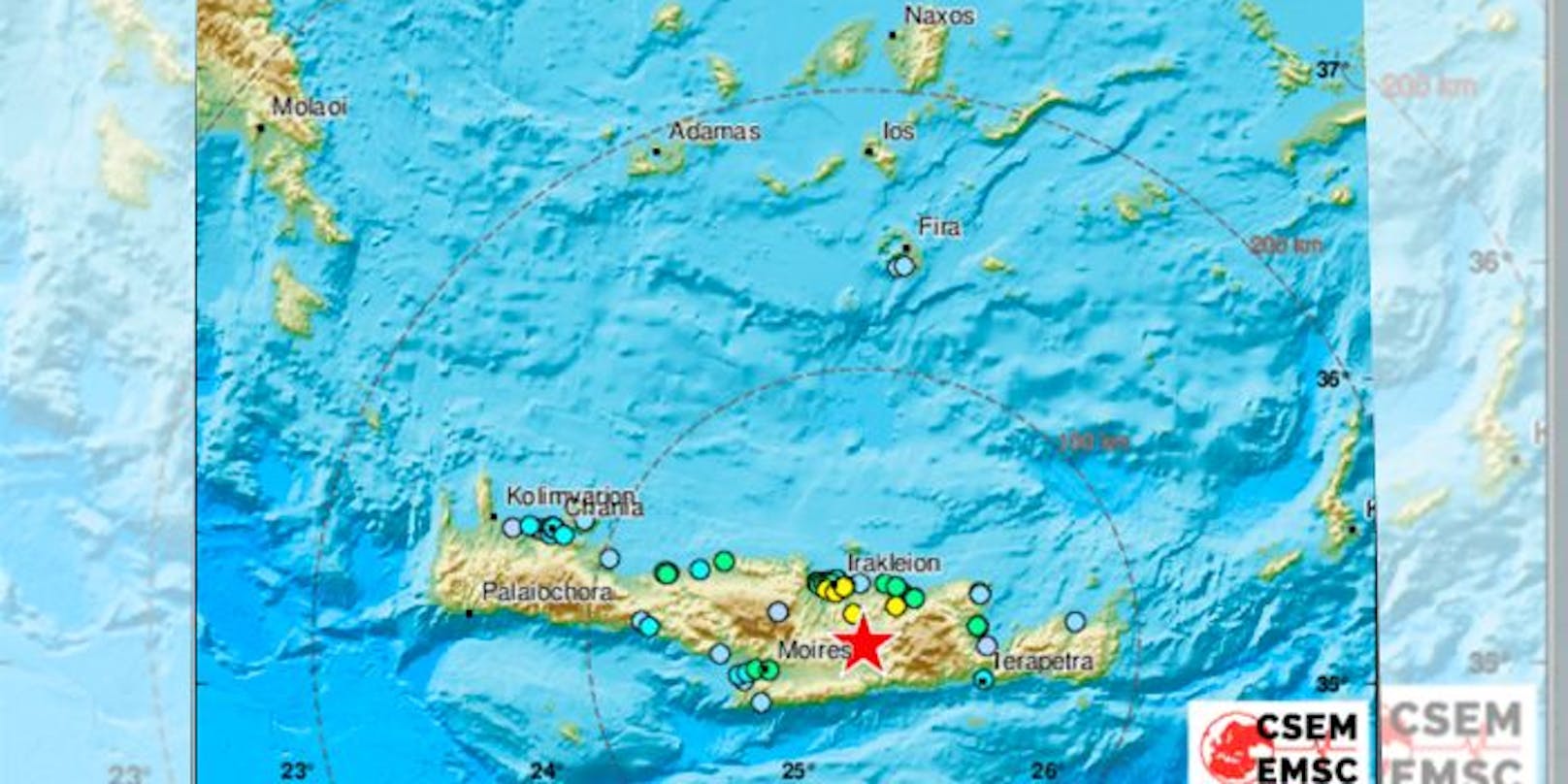 Erdbeben erschütterte Kreta am Montag in der Früh