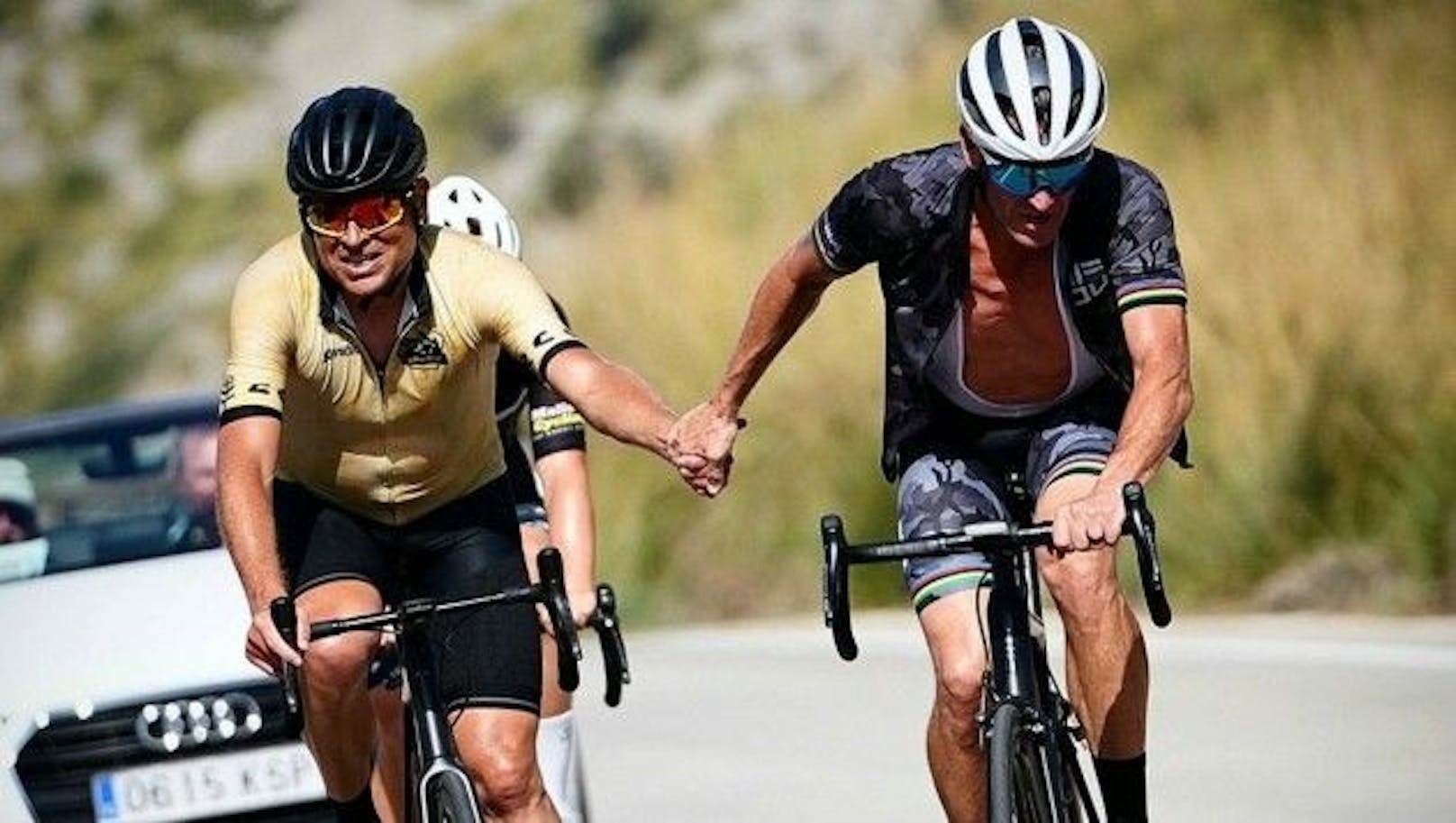 Jan Ullrich und Lance Armstrong sportelten nach Ullrichs letztem Entzug wieder gemeinsam.