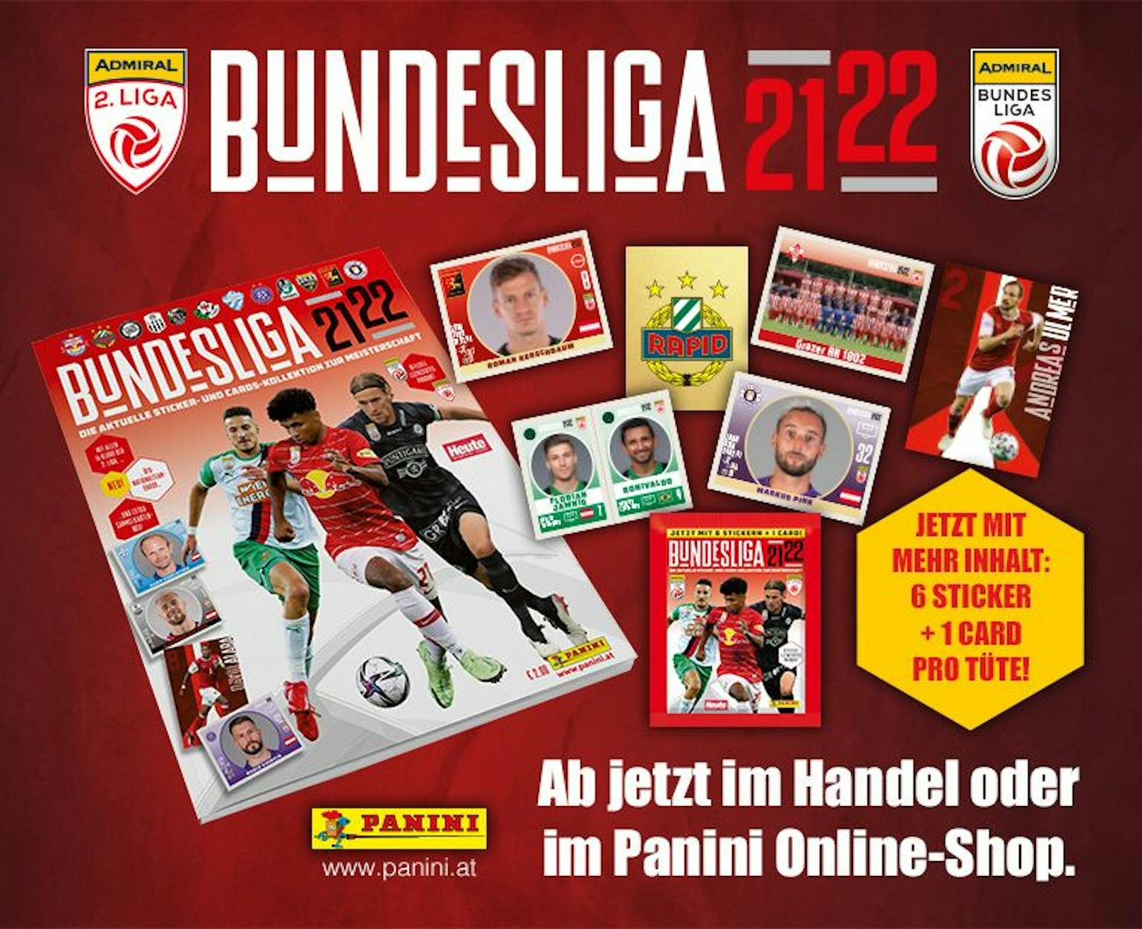 Jetzt teilnehmen &amp; gewinnen: <strong><a target="_blank" href="https://collectibles.panini.at/startseite.html">PANINI</a></strong> verlost zur neuen Bundesliga 21/22-Sammelkollektion fantastische Preise!
