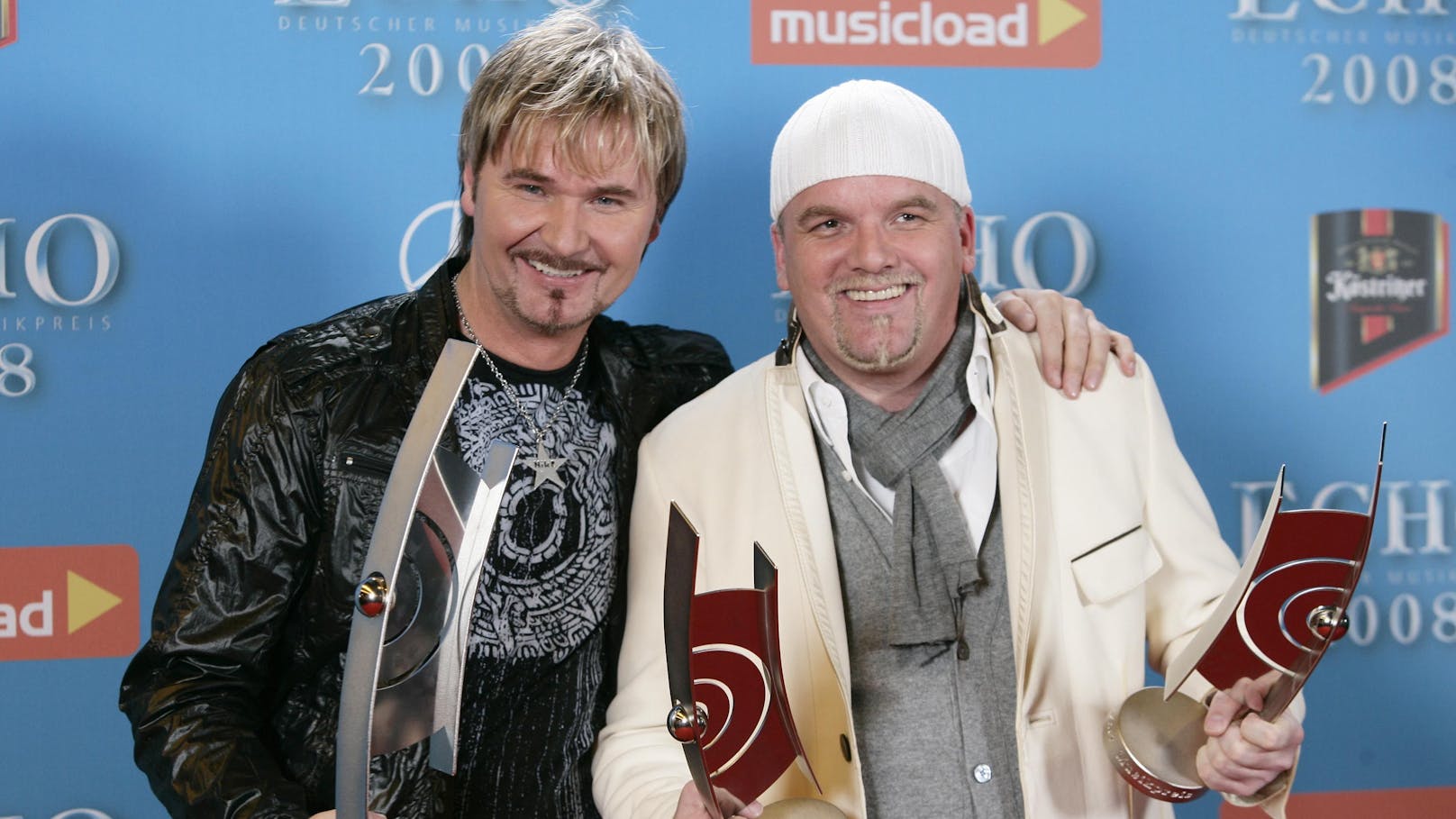 Mit "Ein Stern" räumen Gerry und Nik P. beim deutschen Musikpreis, dem Echo 2008, groß ab: "Hit des Jahres"!