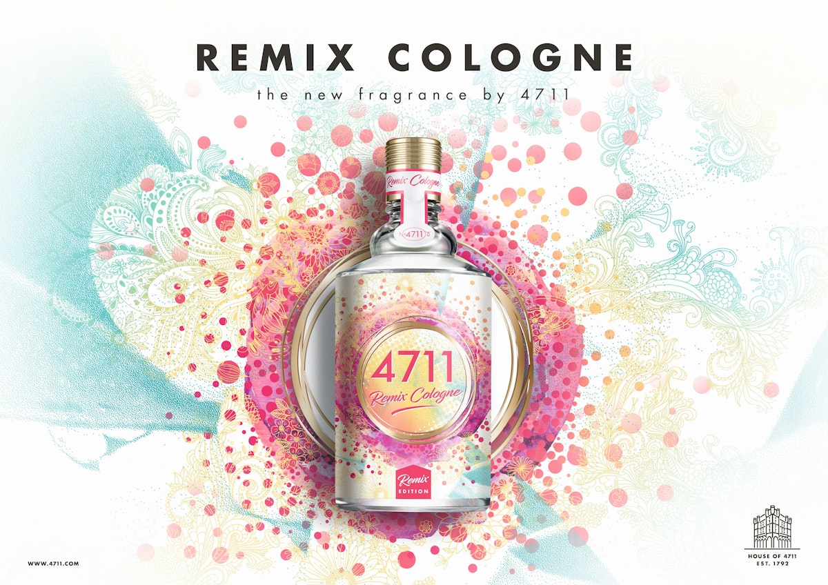 4711 Remix Cologne 2021: Optisch gleicht die neue Variante einer bunten Farbwelt – genau das Richtige, um dem Alltag olfaktorisch zu entfliehen und eigene Grenzen zu sprengen.   