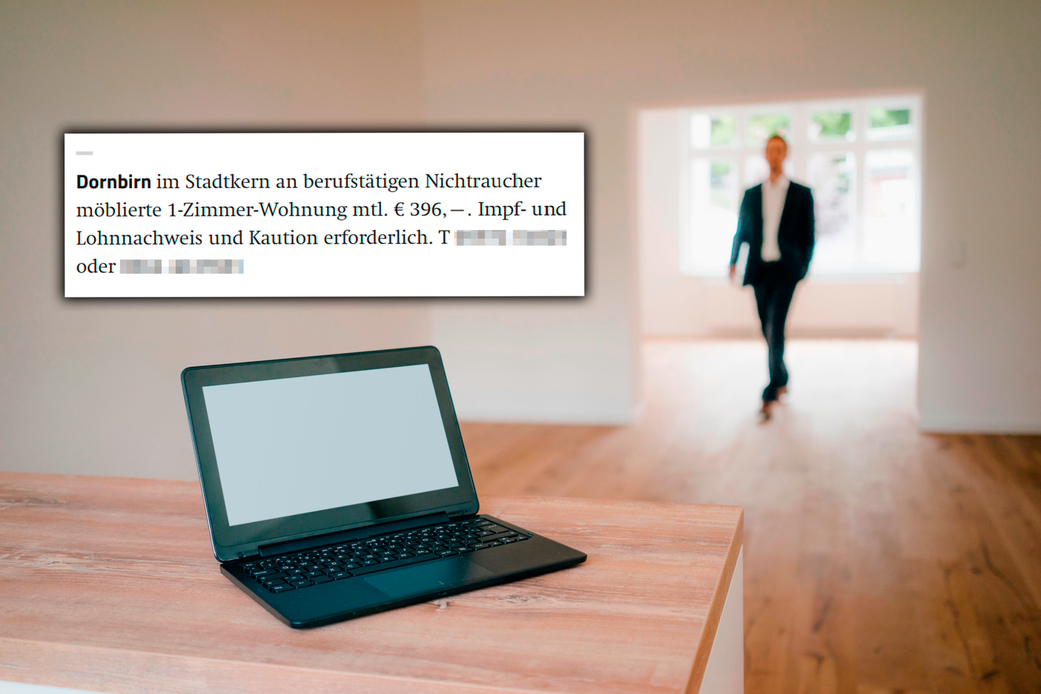 Für diese 1-Zimmer-Wohnung muss man geimpft sein.