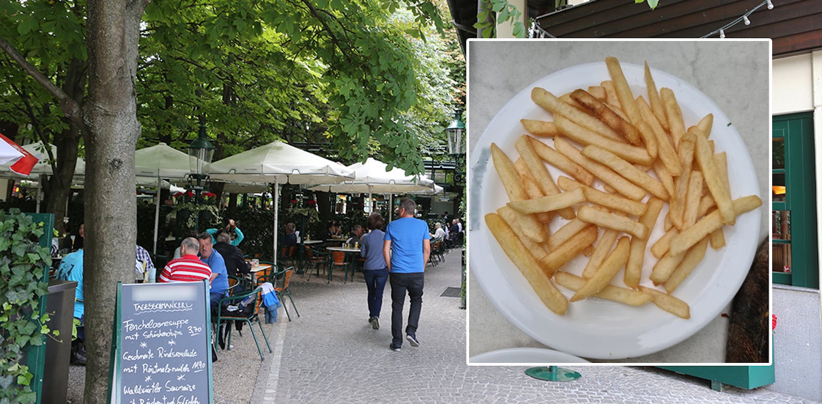 So sieht eine "Portion" Pommes im Lokal aus – Kostenpunkt 4 Euro
