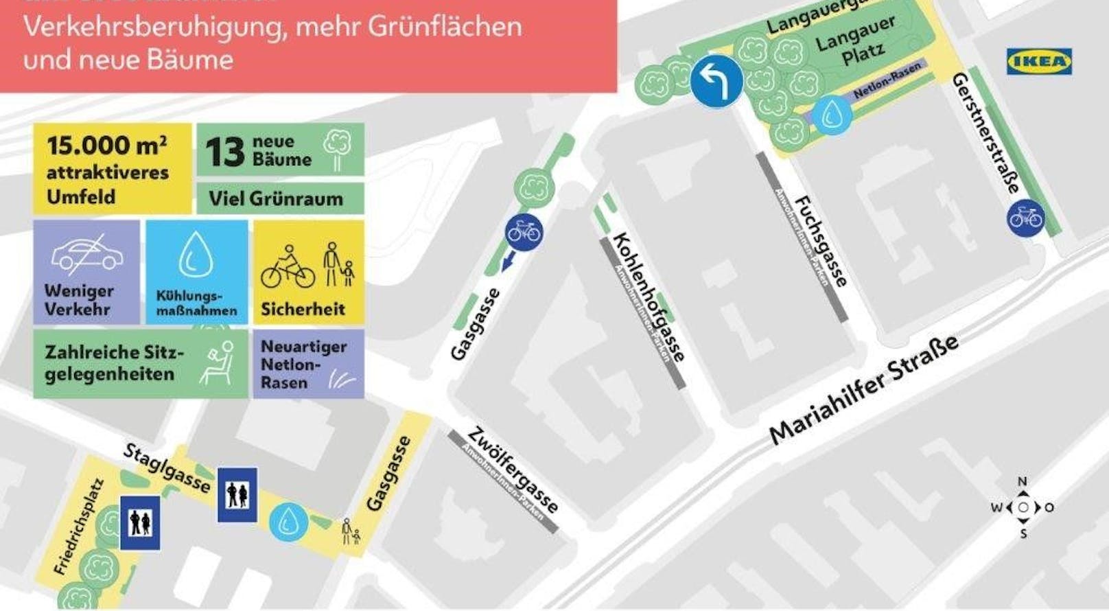 Attraktivierung des Ikea-Grätzls am Westbahnhof ist geplant. 