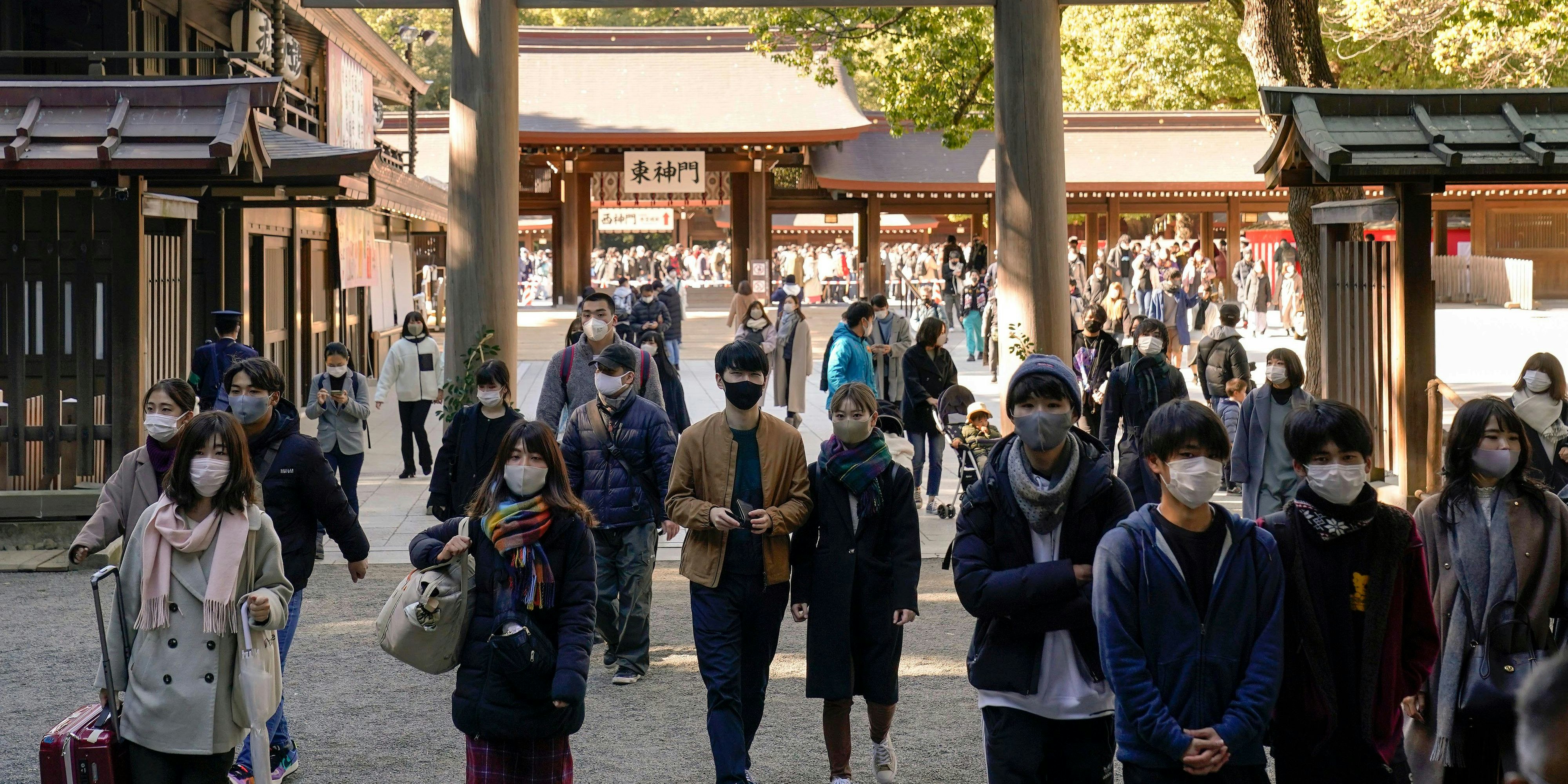 Straßen am Neujahrstag in Tokyo, Japan.