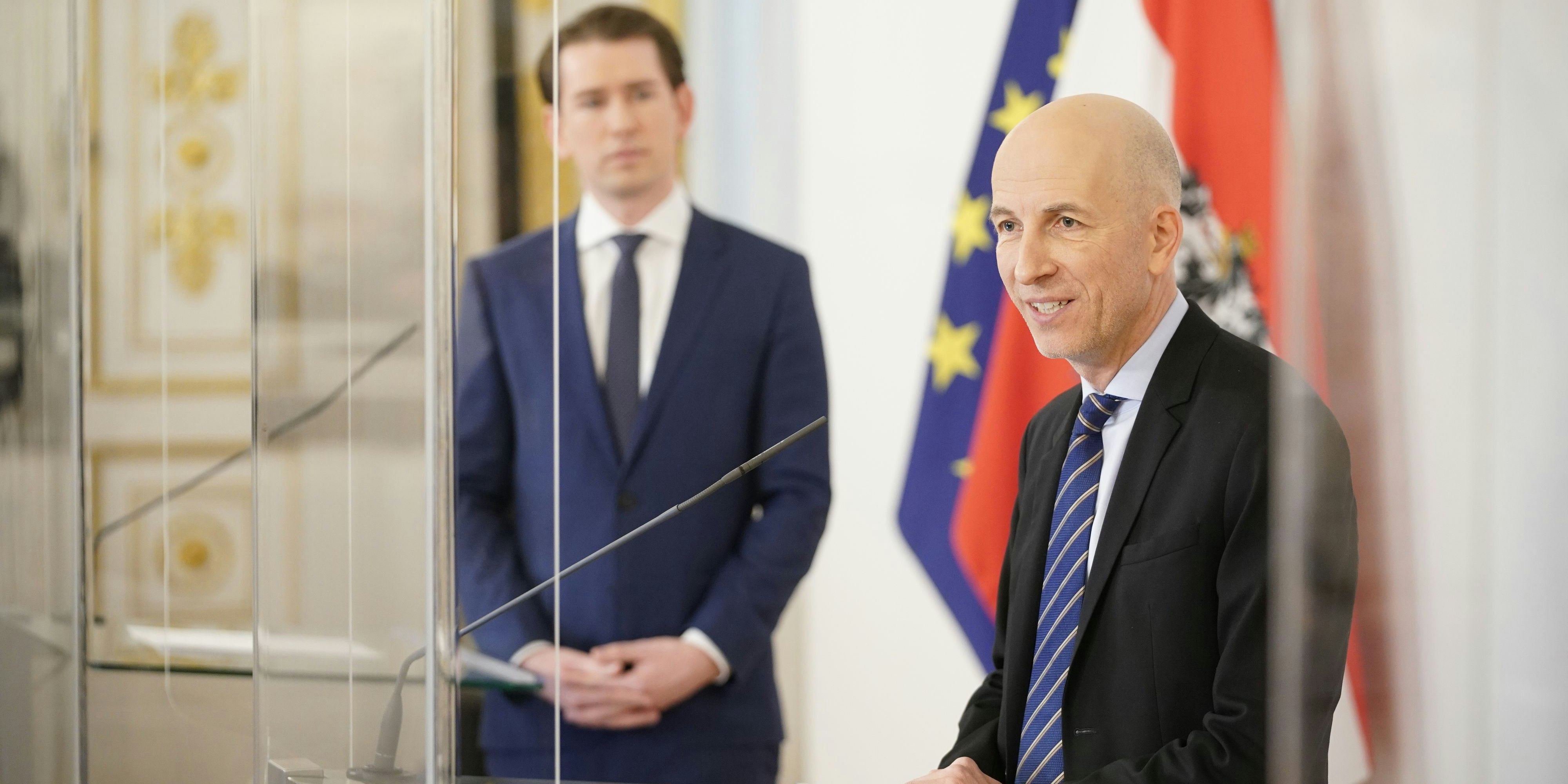 IHS-Chef Martin Kocher, Bundeskanzler Sebastian Kurz