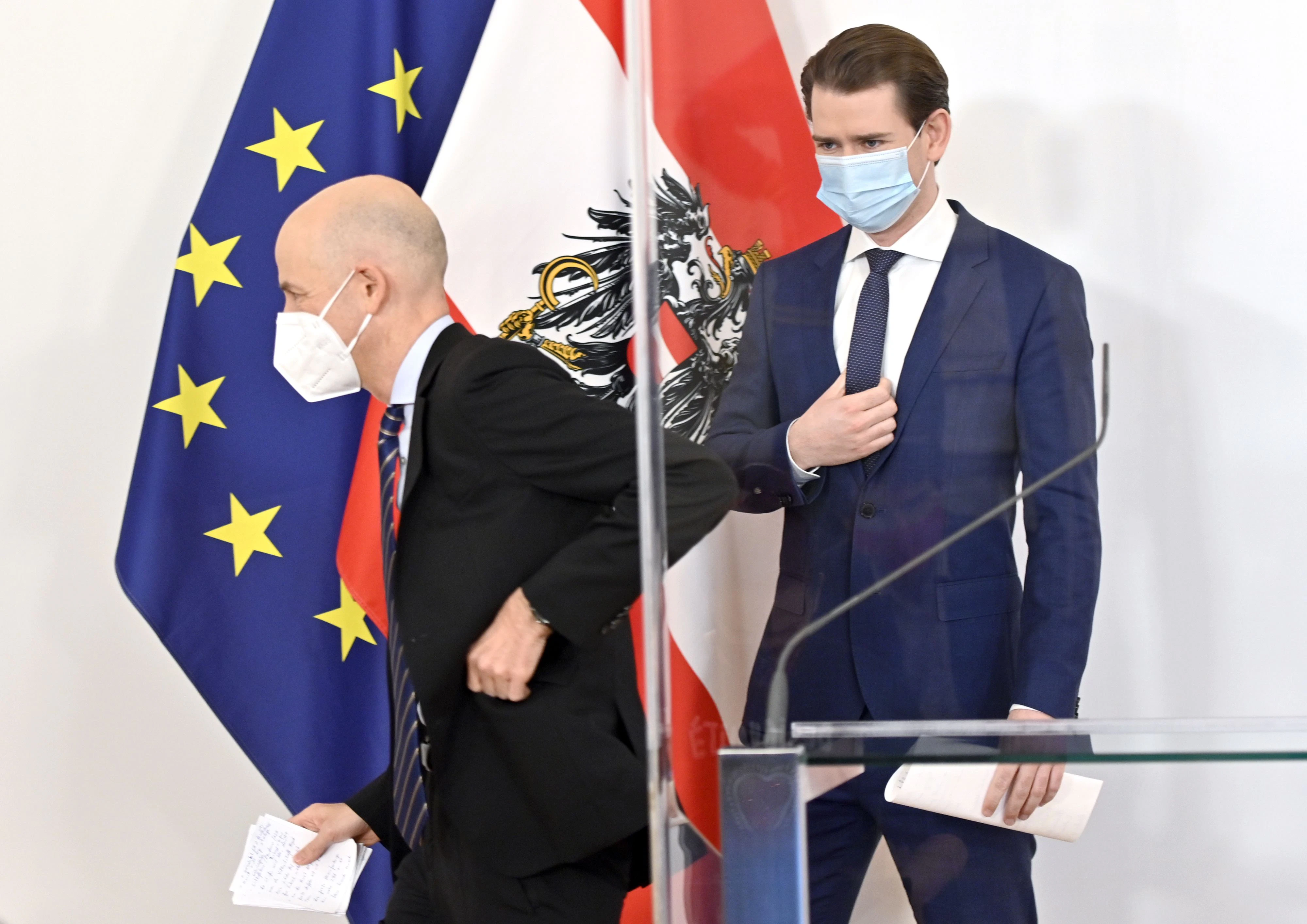 Bundeskanzler Sebastian Kurz bei der Präsentation von Martin Kocher als Arbeitsminister