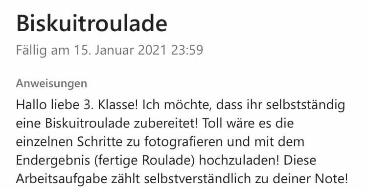 Die Hausübung im Wortlaut