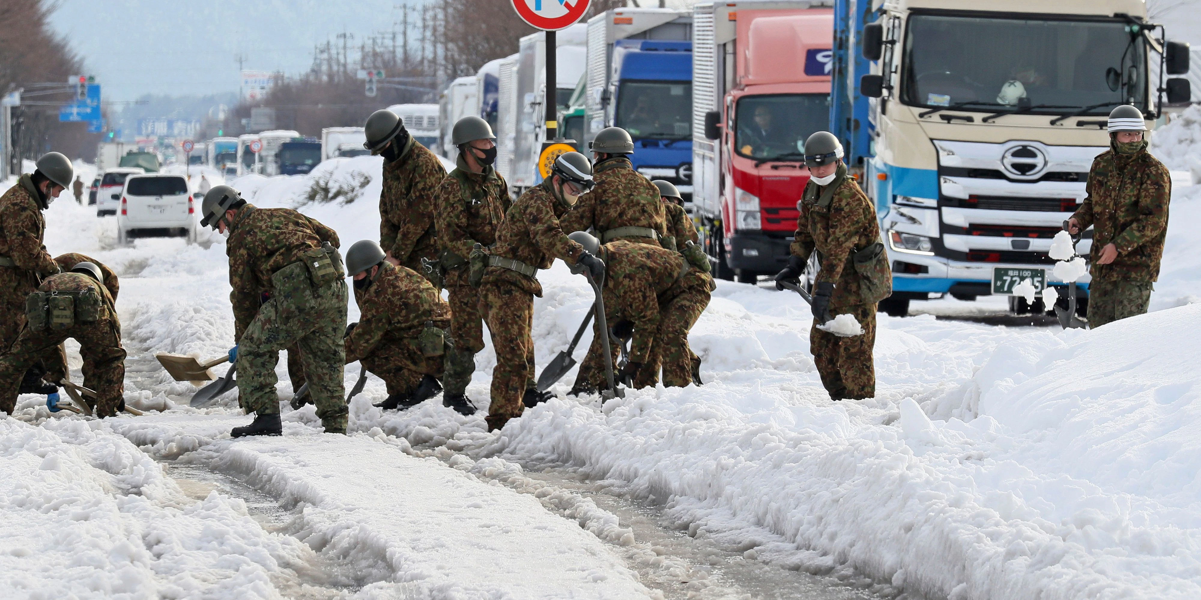 Heftige Schneefälle in Japan.