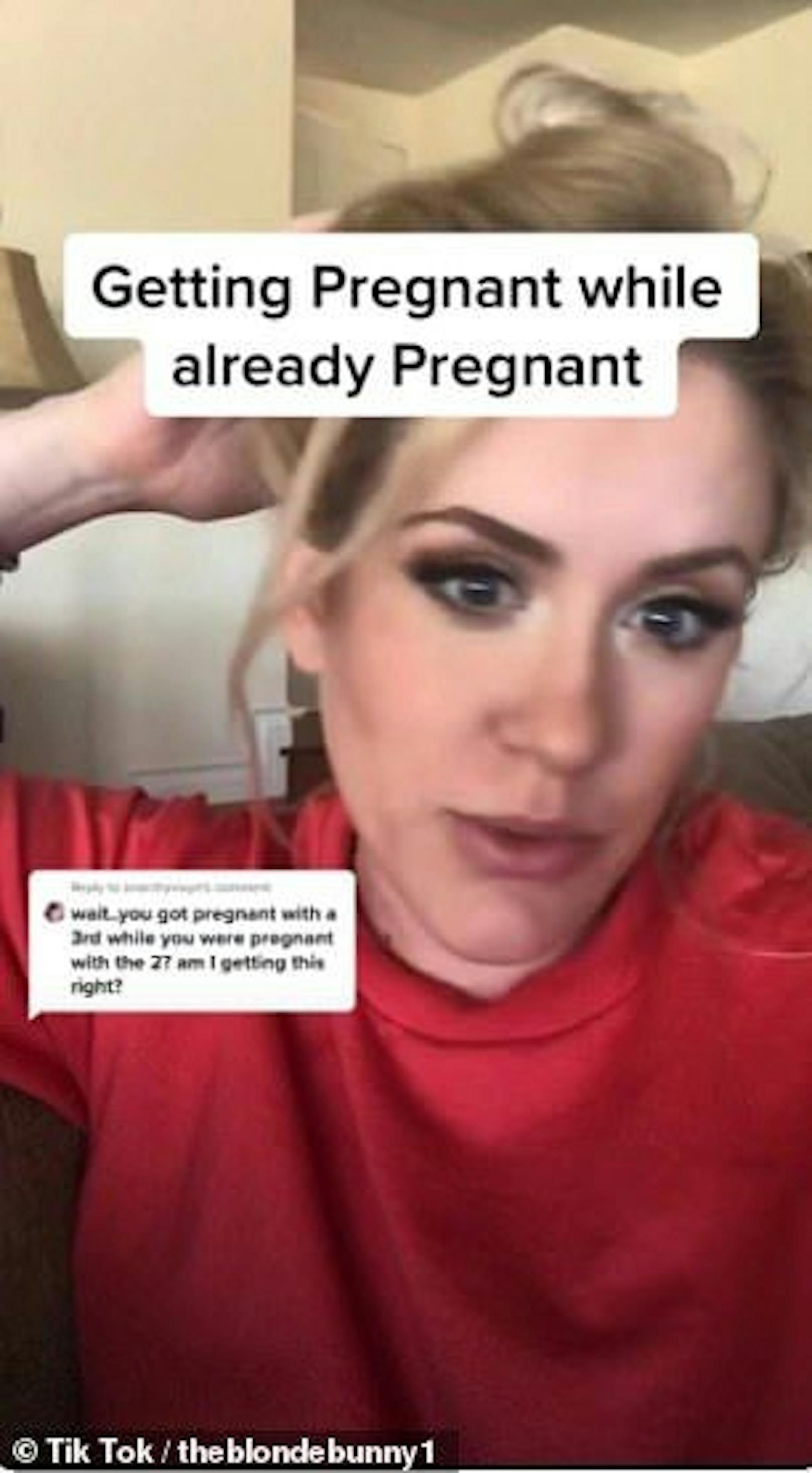 "Eigentlich sollen deine Hormone dafür sorgen, dass du während der Schwangerschaft keinen Eisprung mehr hast – bei mir war es anders", erklärt die werdende Mutter in einem TikTok-Video.