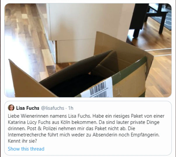 Lisas Aufruf auf Twitter