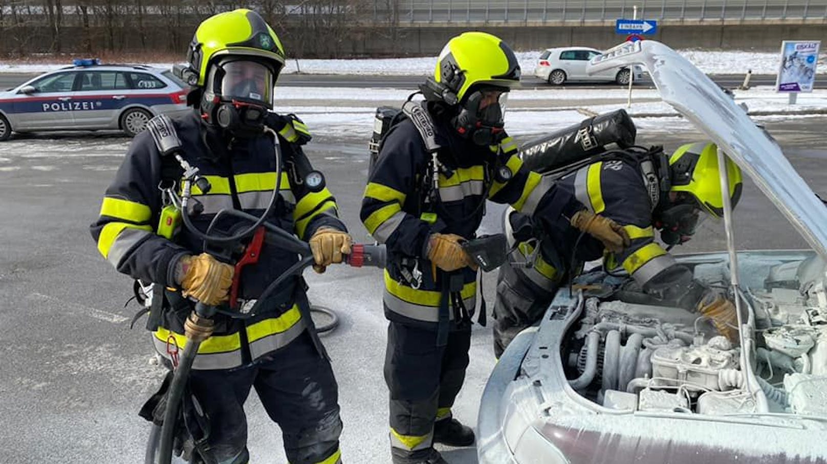 Der Brand konnte durch die Einsatzkräfte der Freiwilligen Feuerwehr Peggau schnell gelöscht werden. 12. Jänner 2021