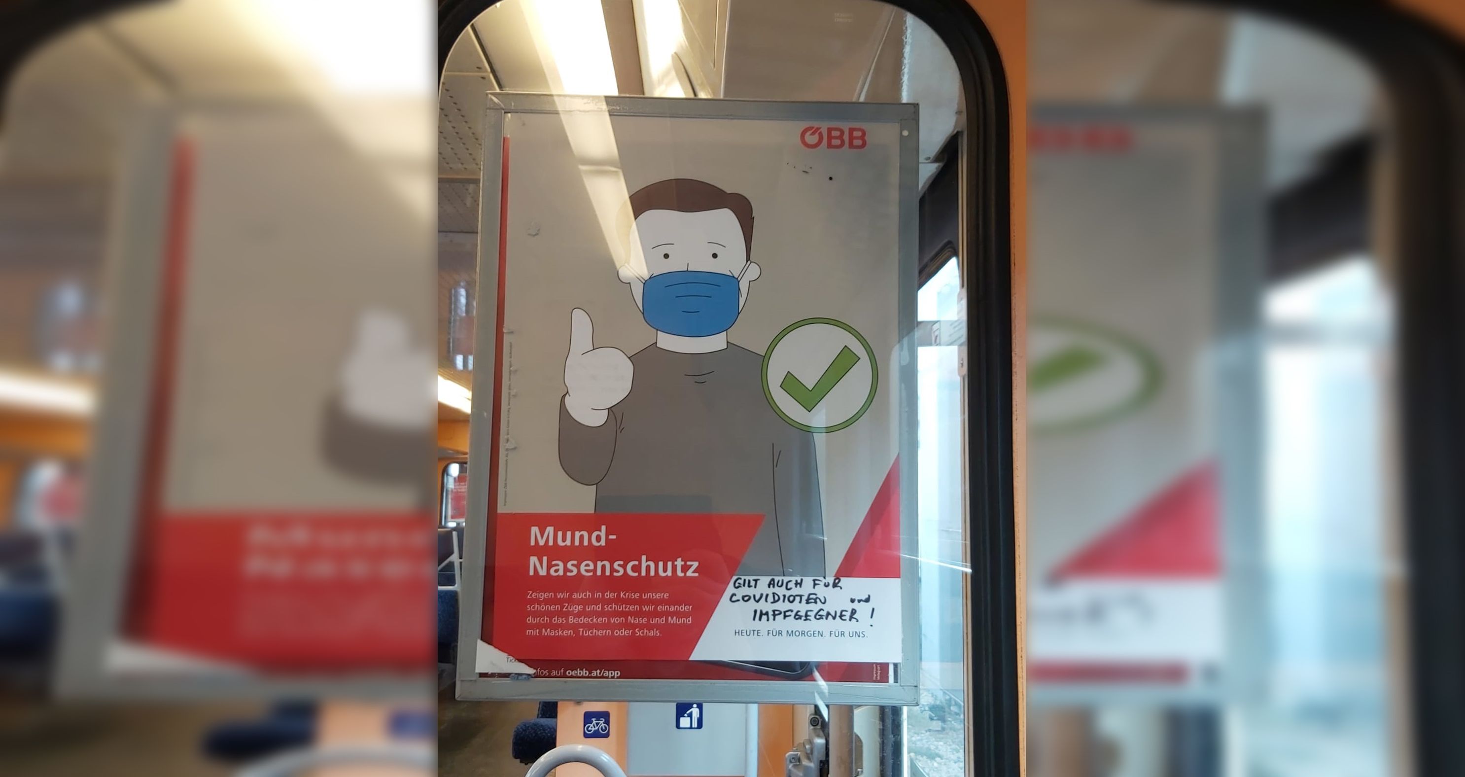 Ein Unbekannter sieht es nicht ein, dass andere die Maskenpflicht nicht einhalten.