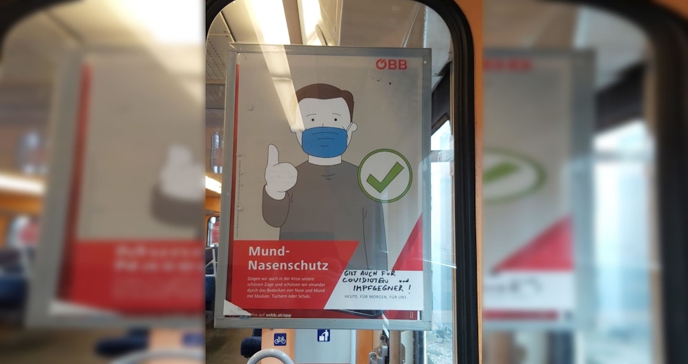 Ein Unbekannter sieht es nicht ein, dass andere die Maskenpflicht nicht einhalten.