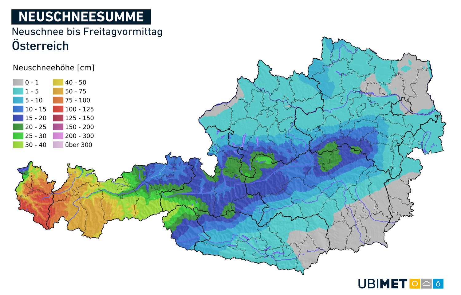 Neuschnee-Mengen bis Freitag