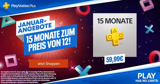 Österreich: Mitgliedschaft 15 Monate zum Preis von 12 Monaten im Angebot für 59,99 Euro.