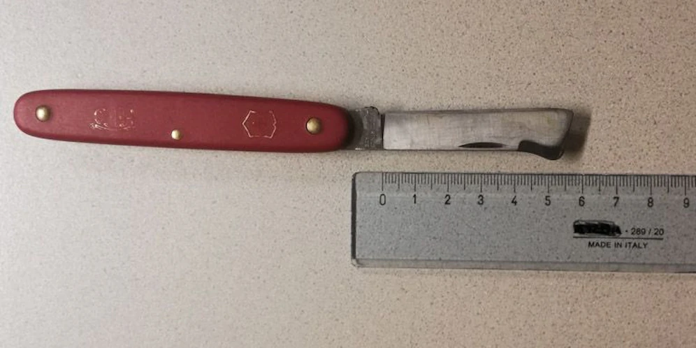 Das Messer wurde sichergestellt.