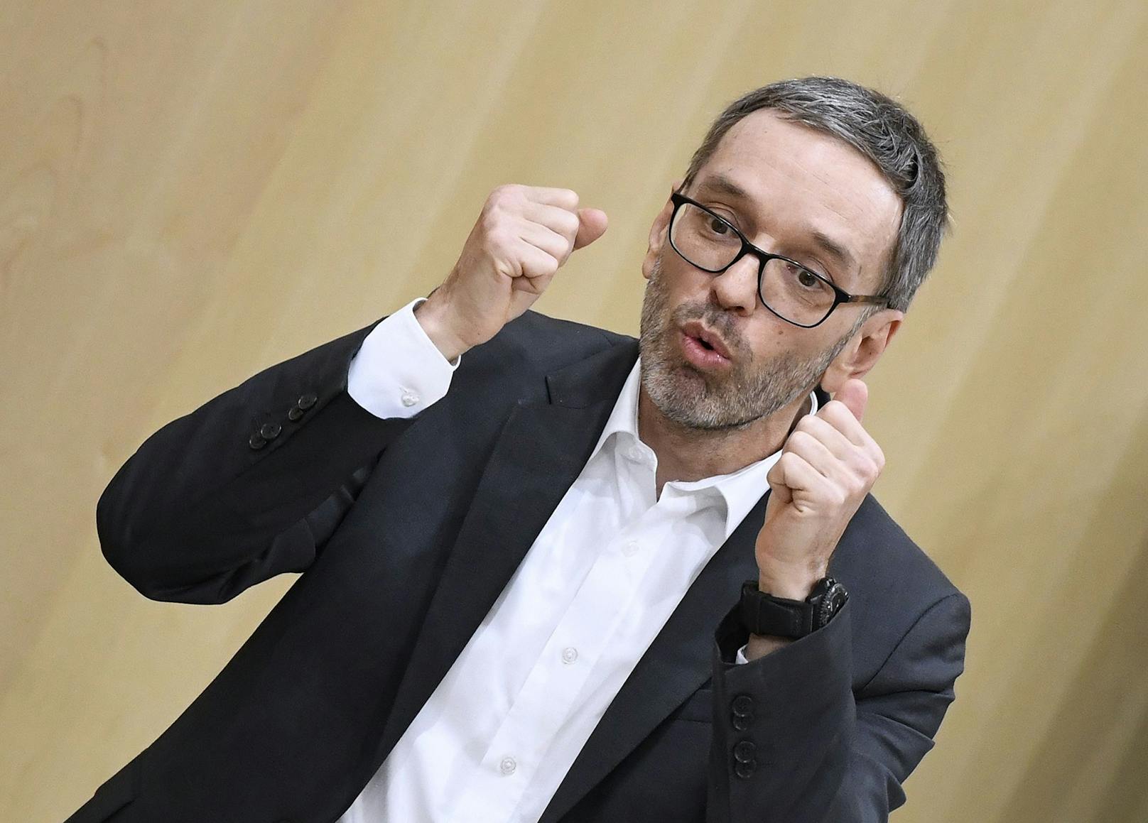 FPÖ-Klubchef Herbert Kickl im Rahmen der Sondersitzung des Nationalrates am 13. Jänner 2021.
