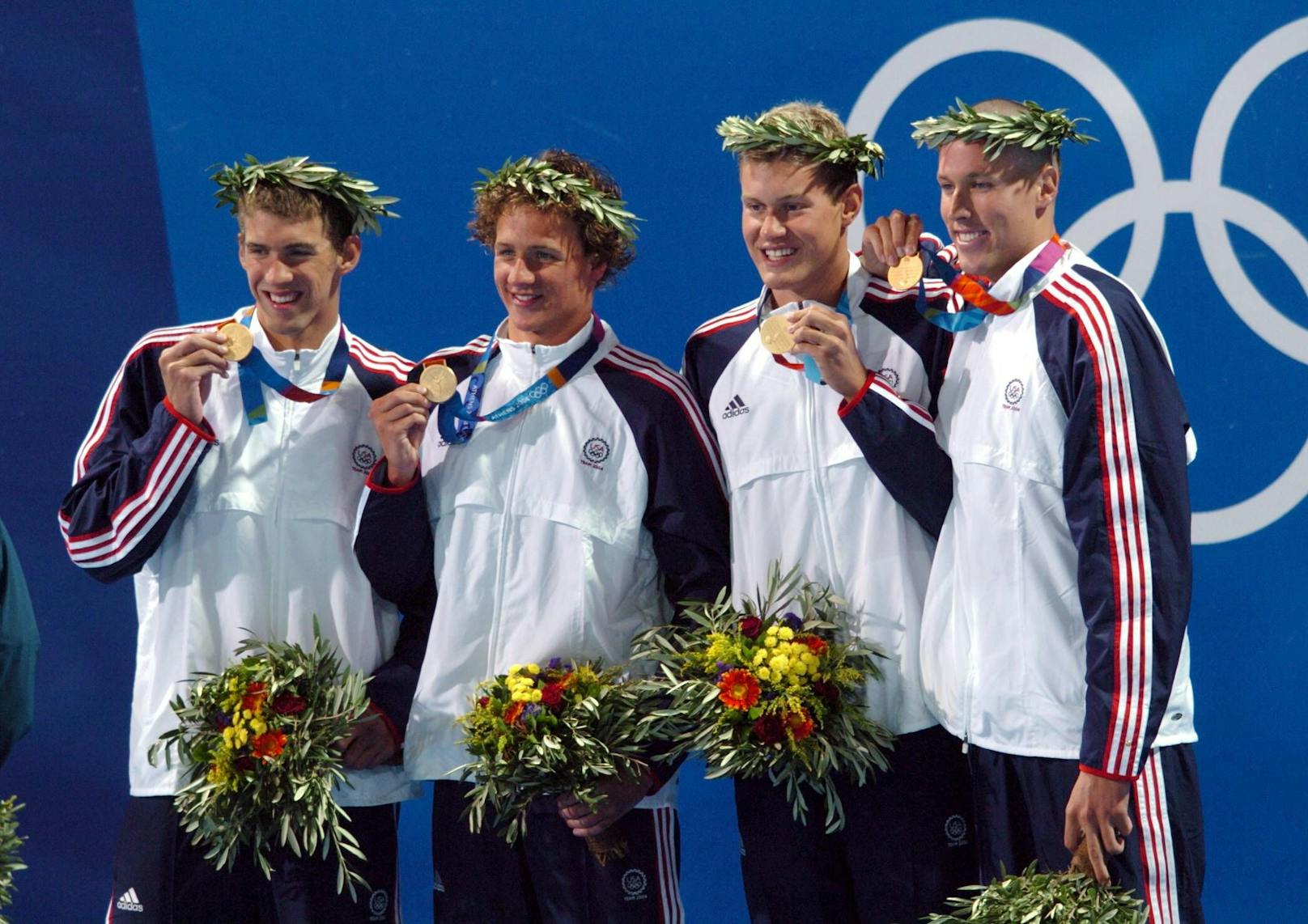 Michael Phelps, Ryan Lochte, Peter Vanderkaay und Klete Keller