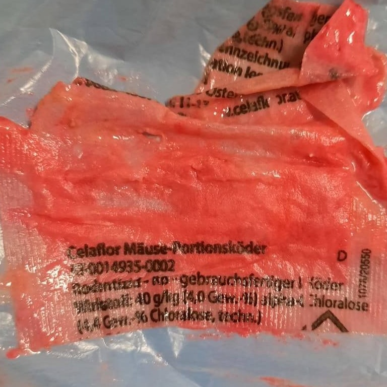 Dieses Giftsackerl wurde in den Garten geworfen.