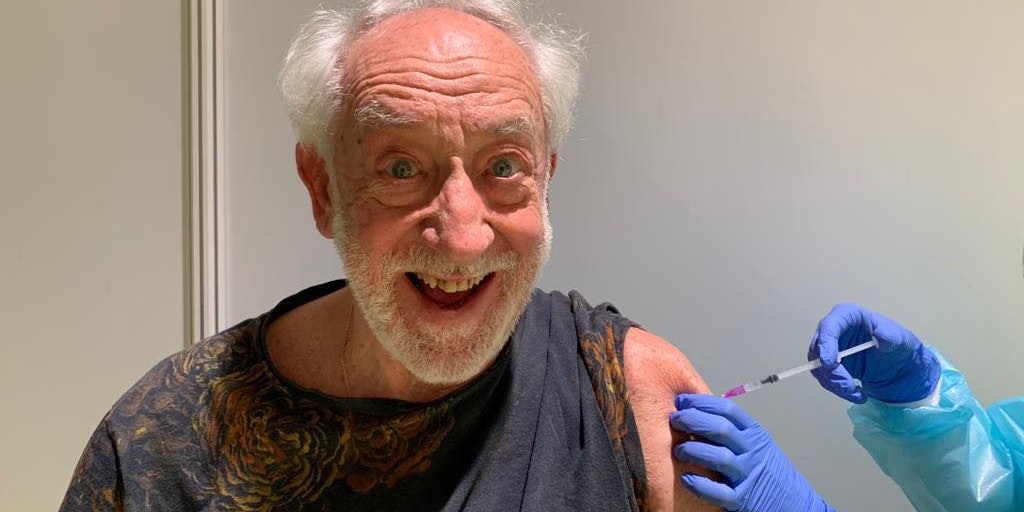 Dieter Hallervorden bei der Impfung.