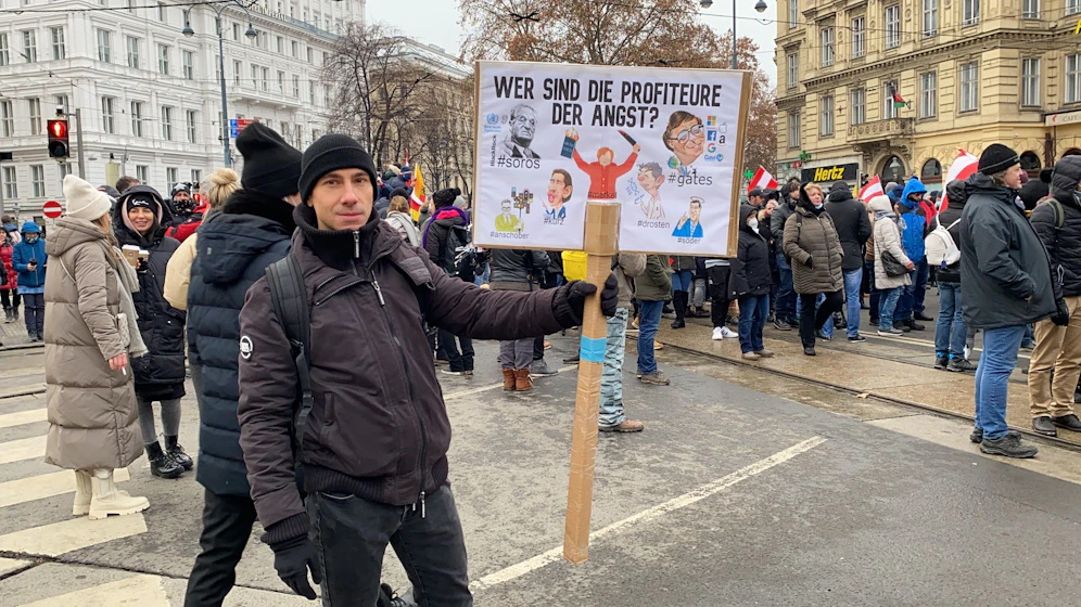 In Wien und anderen Städten kam es wiederholt zu Anti-Corona-Demonstrationen.