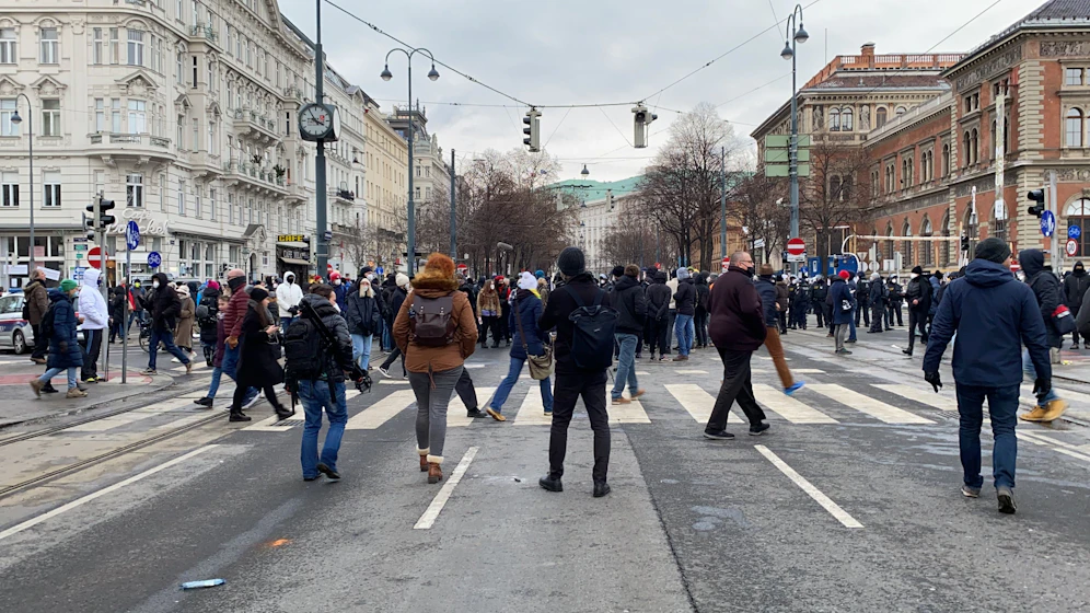 Der Schuldirektor aus OÖ war bei einer Corona-Demonstration in Wien dabei.