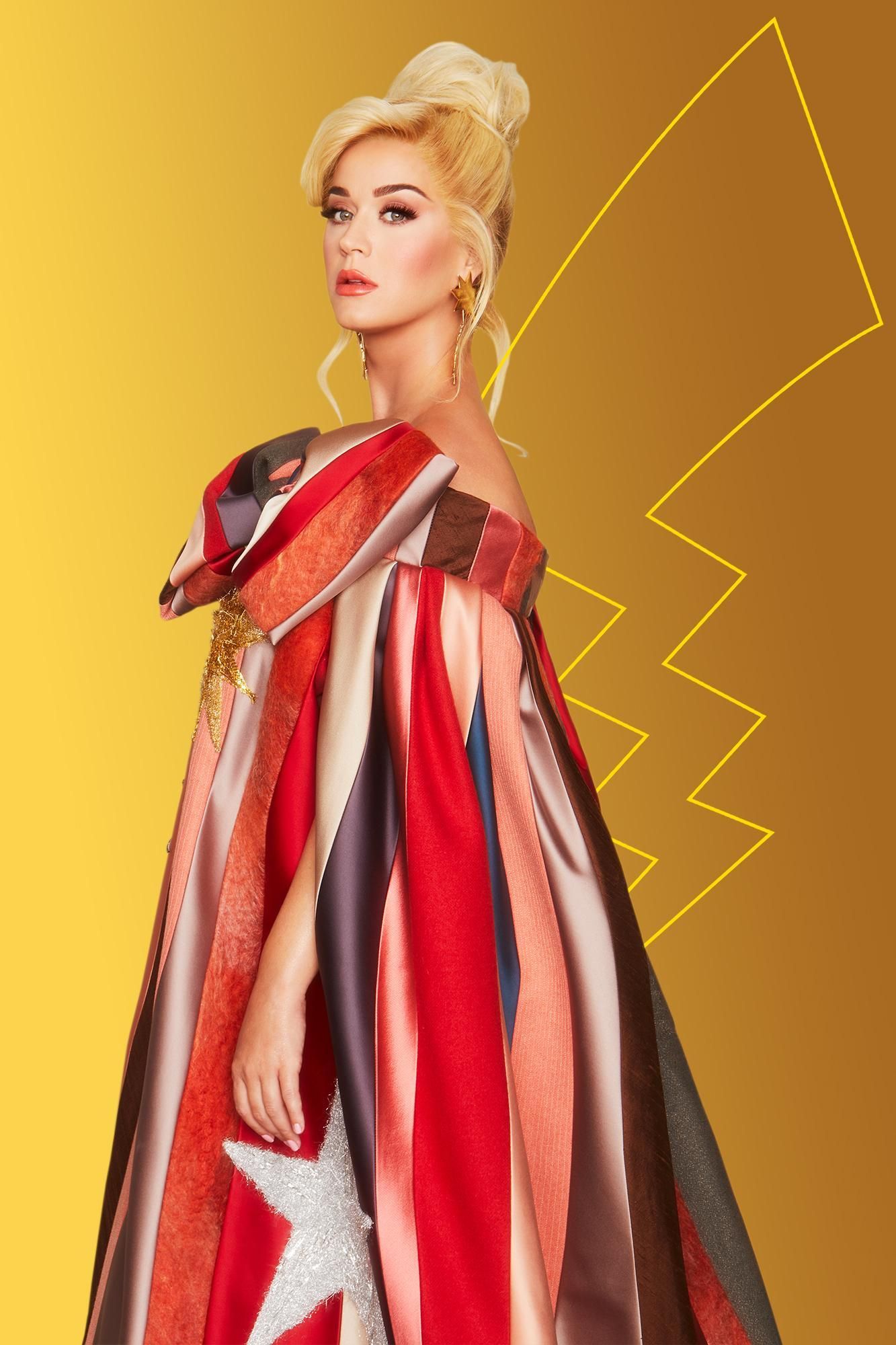 Katy Perry im Pikachu-Look. Sie unterstützt das Jubiläum musikalisch.