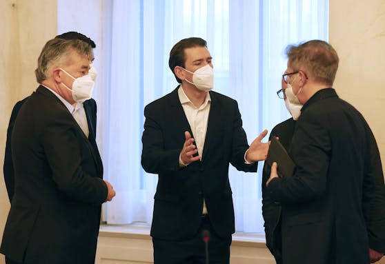 Hatten lange das Pandemie-Ruder in der Hand: Vize-Kanzler Werner Kogler, Ex-Bundeskanzler Sebastian Kurz und Ex-Gesundheitsminister Rudolf Anschober. (v.l.n.r.)