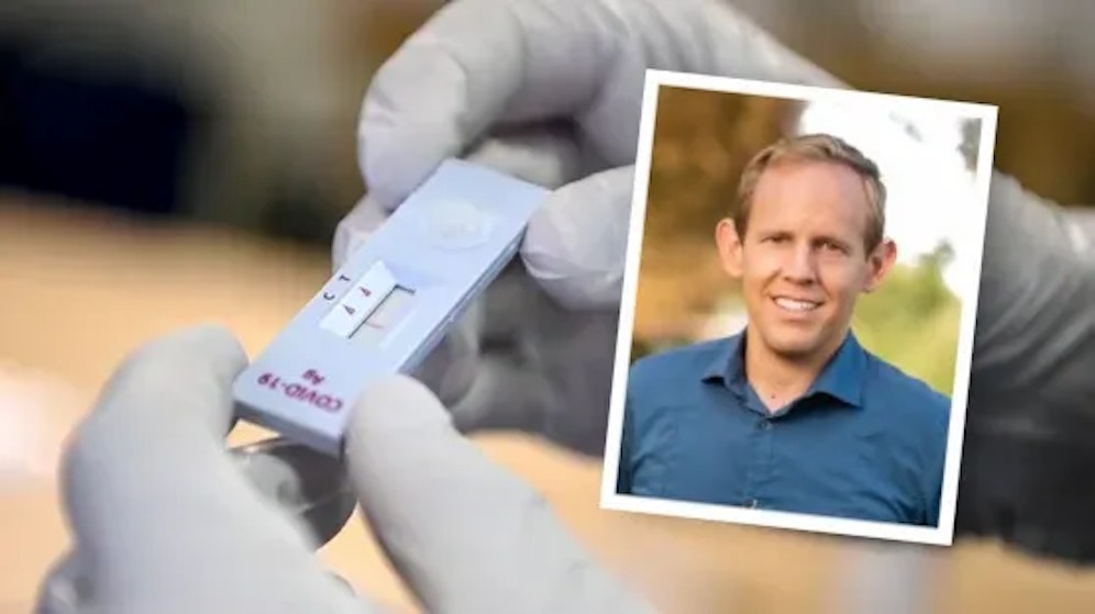 Bildungssprecher Ecker und ein Schnelltest.