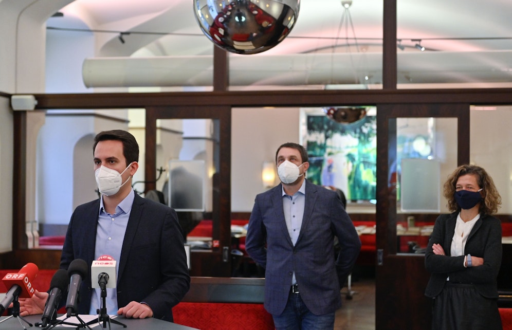 Wiens Vizebürgermeister Christoph Wiederkehr (Neos) bei der Präsentation der 