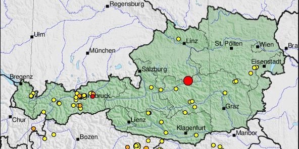 In Ardning (Bezirk Liezen) bebte Endee Jänner mit einer Stärke von 4,5 die Erde