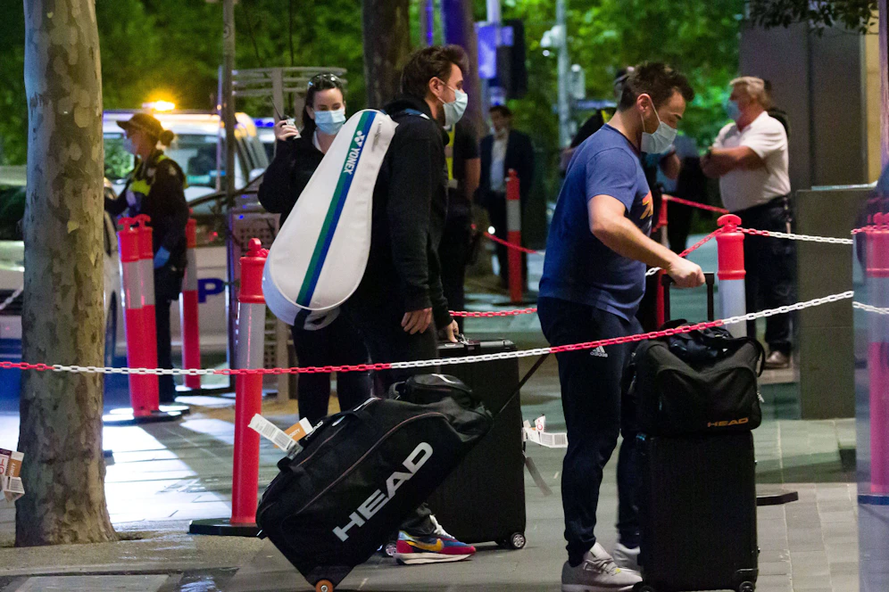 Stan Wawrinka bei seiner Ankunft im Hotel.