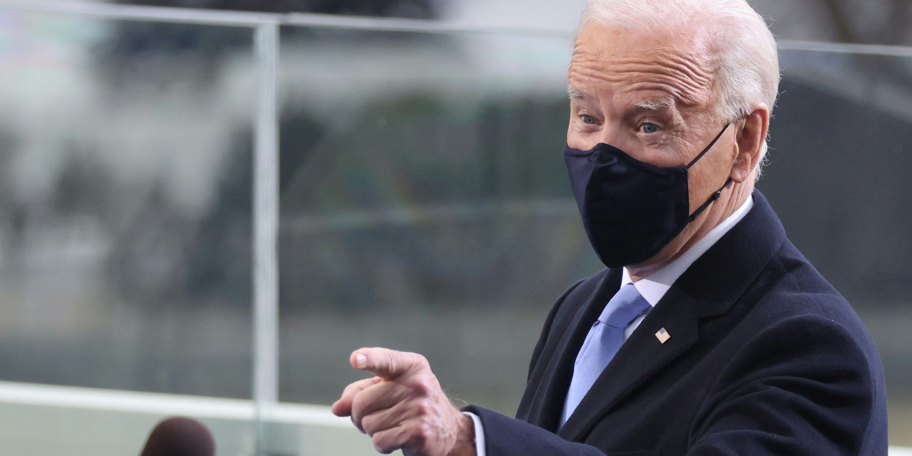 U.S. President-elect Joe Biden gestures as he arrives for his inauguration as the 46th President of the United States on the West Front of the U.S. Capitol in Washington, U.S., January 20, 2021. REUTERS/Jonathan Ernst