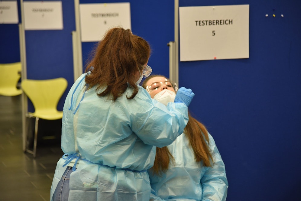 Foto eines Antigentests in St. Pölten.
