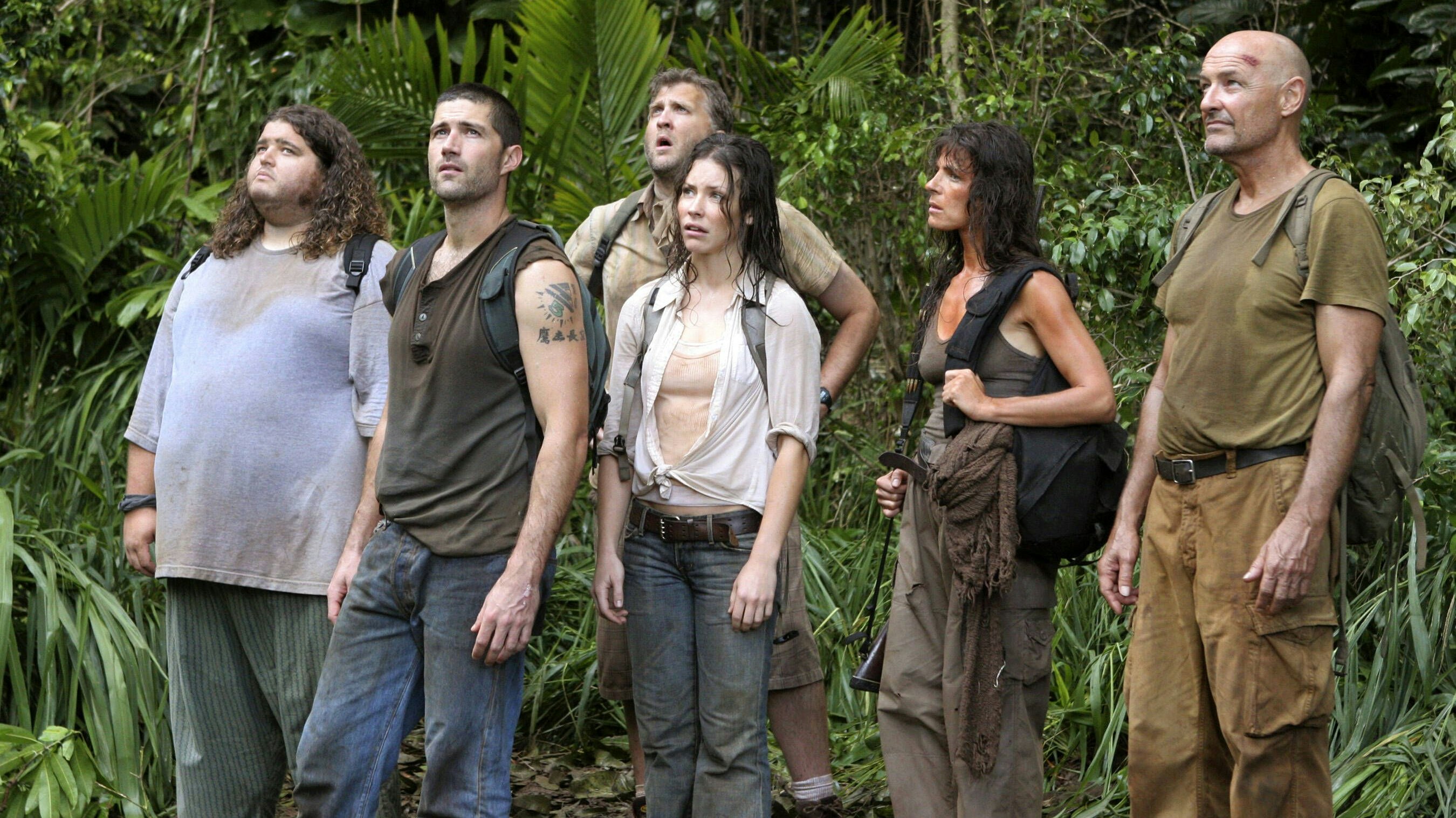 Szenenbild "Lost": Jorge Garcia, Matthew Fox, Daniel Roebuck, Evangeline Lilly, Mira Furlan, Terry O Quinn