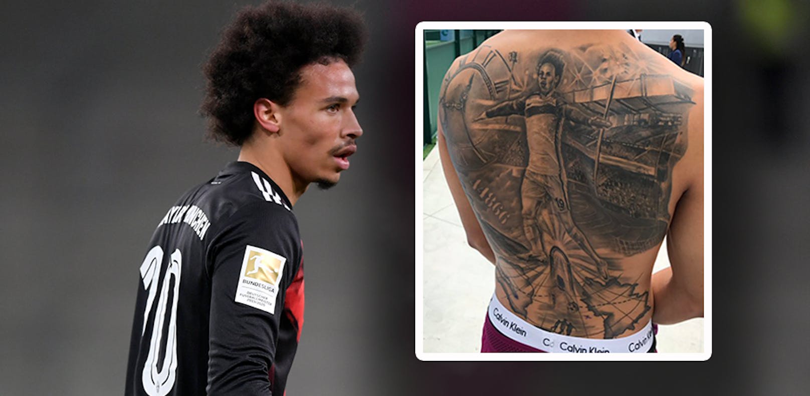 Leroy Sané sieht das Rücken-Tattoo als Jugendsünde. 