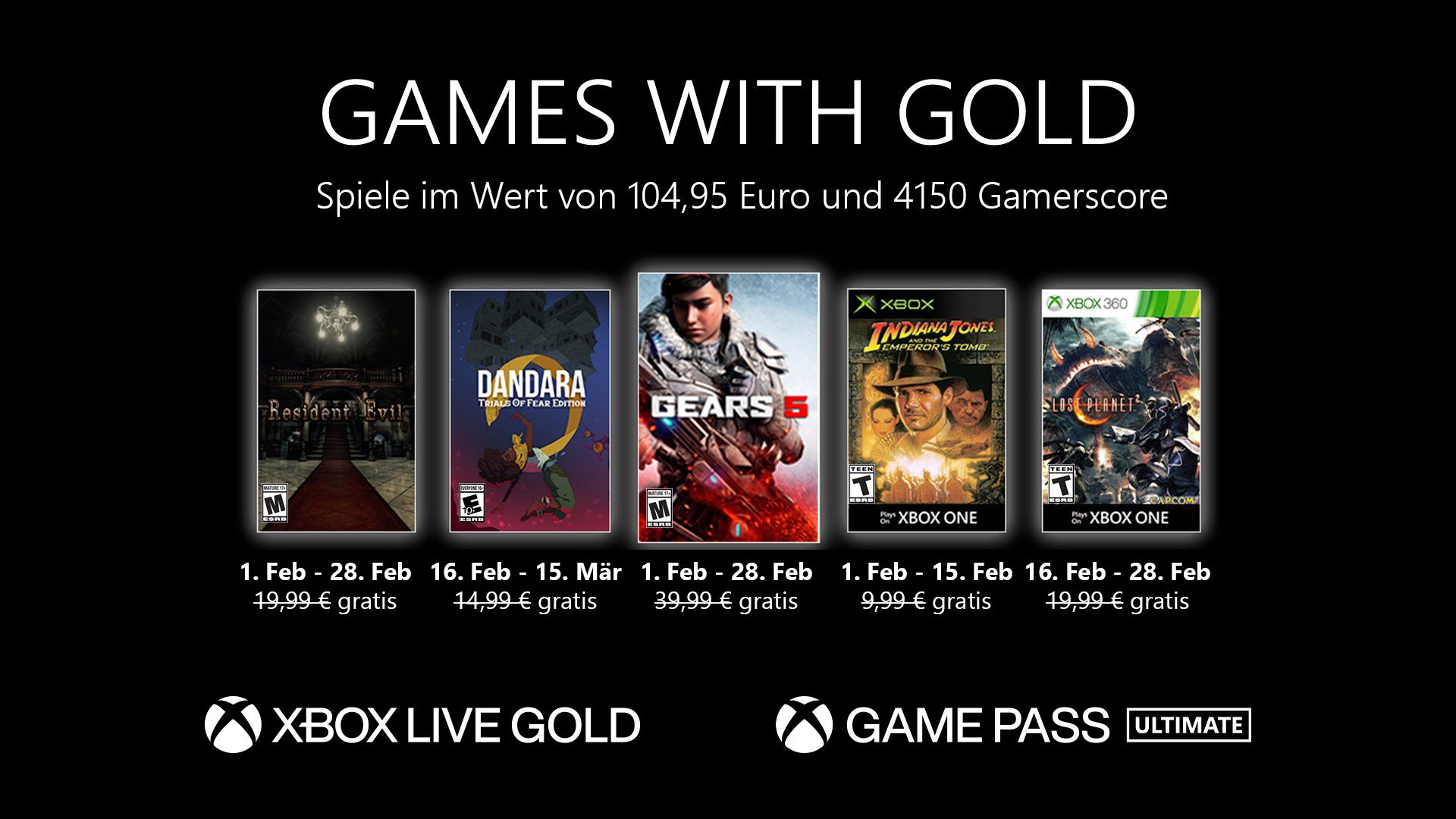 Games with Gold: Diese Spiele gibt es im Februar gratis.