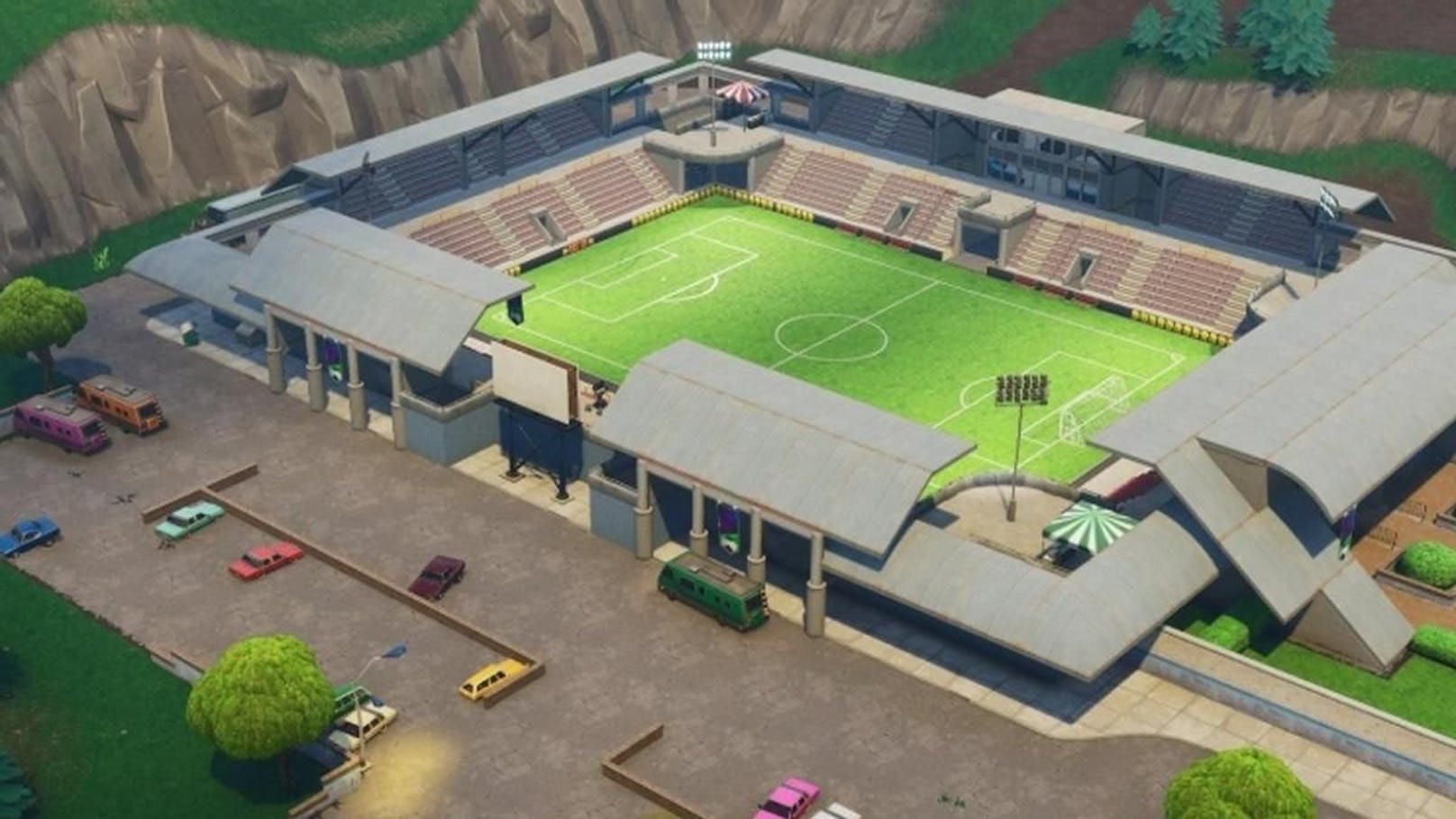 Zur Fußball-WM 2018 gab es auf der Map ein Fußballstadion.