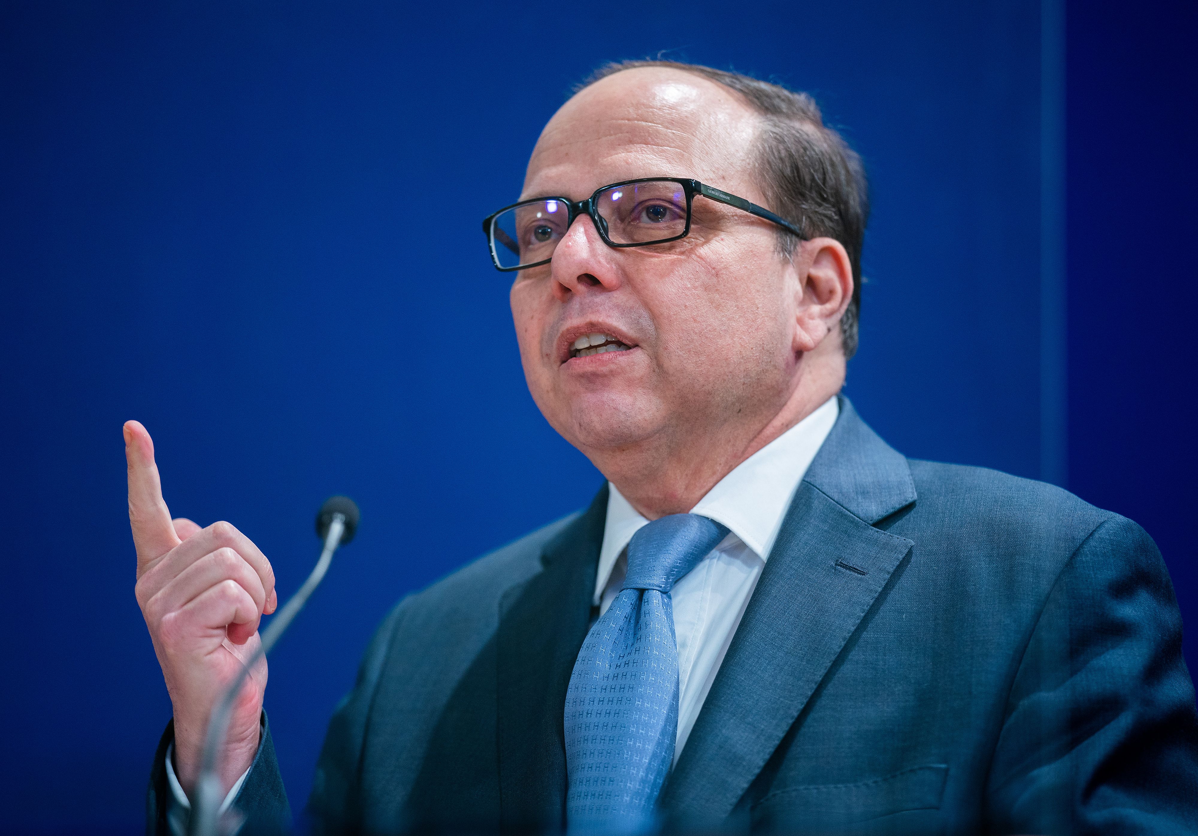 Ärztekammerpräsident Thomas Szekeres am 27. Dezember 2020 während einer Pressekonferenz nach den ersten Covid-19-Impfungen in Wien