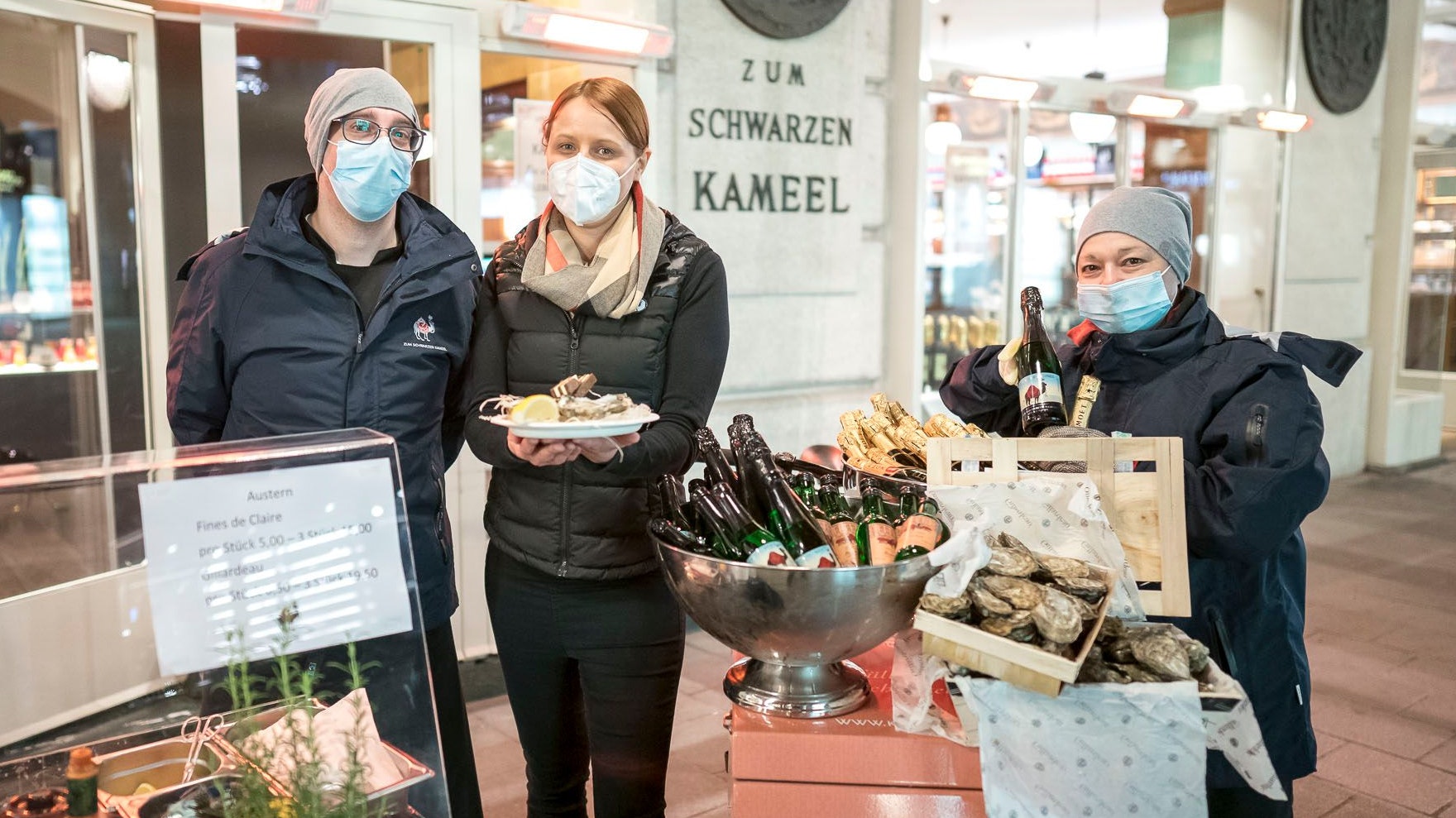 Das legendäre Schwarze Kameel in der Wiener Bognergasse bietet nun auch Austern to go an.