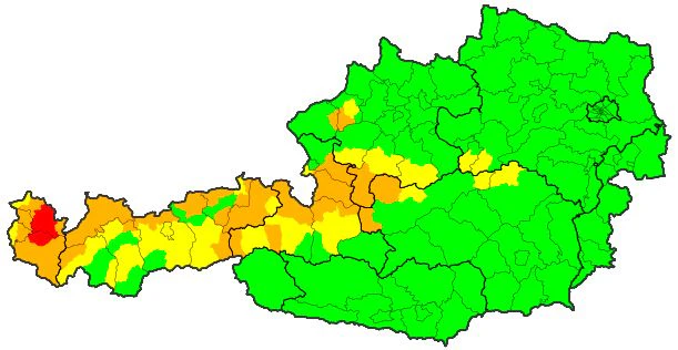Aktuelle Unwetterwarnungen am 25. Jänner 2021: Im Westen wird starker Schneefall erwartet