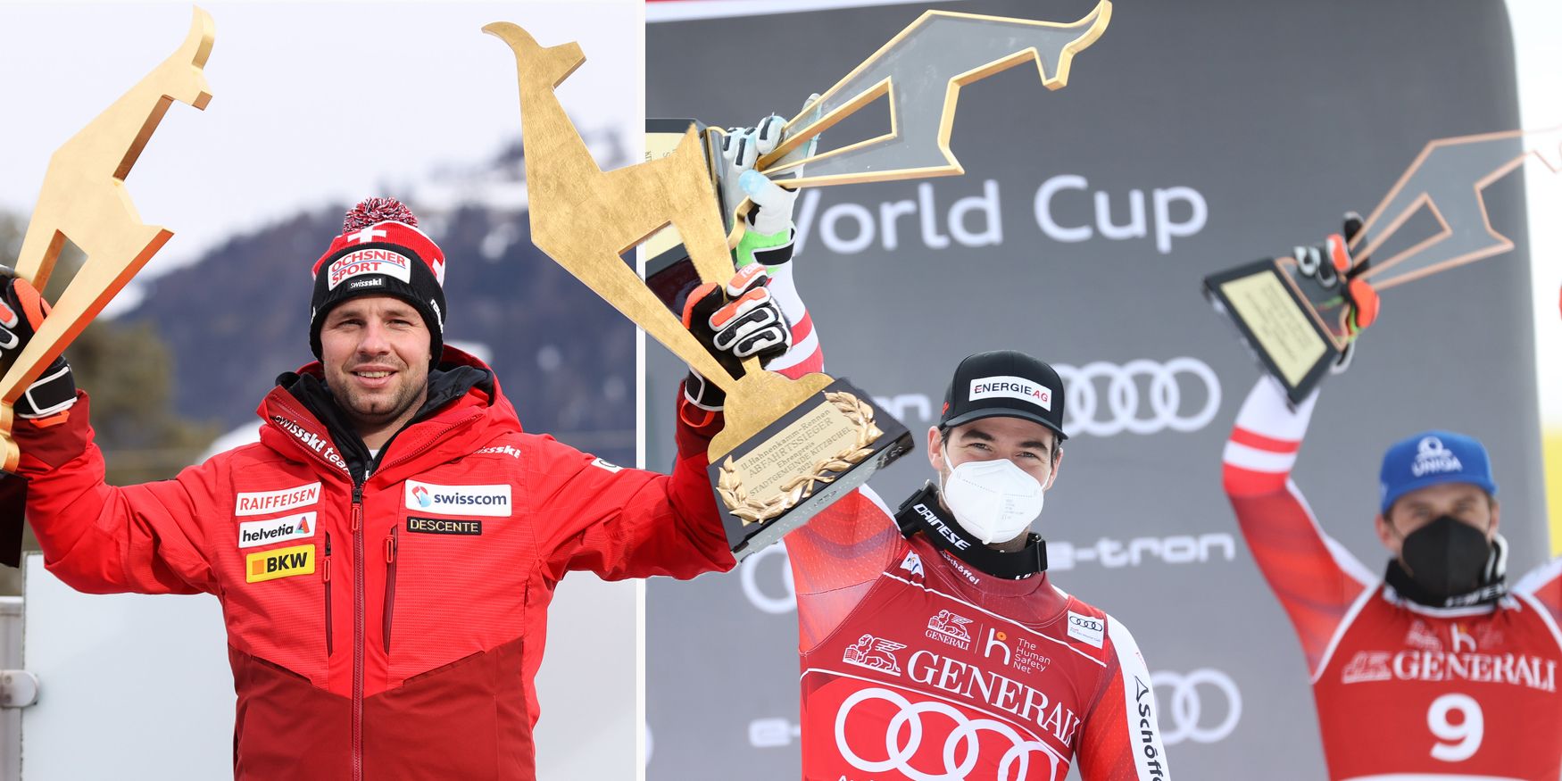 Beat Feuz, Vincent Kriechmayr und Matthias Mayer.